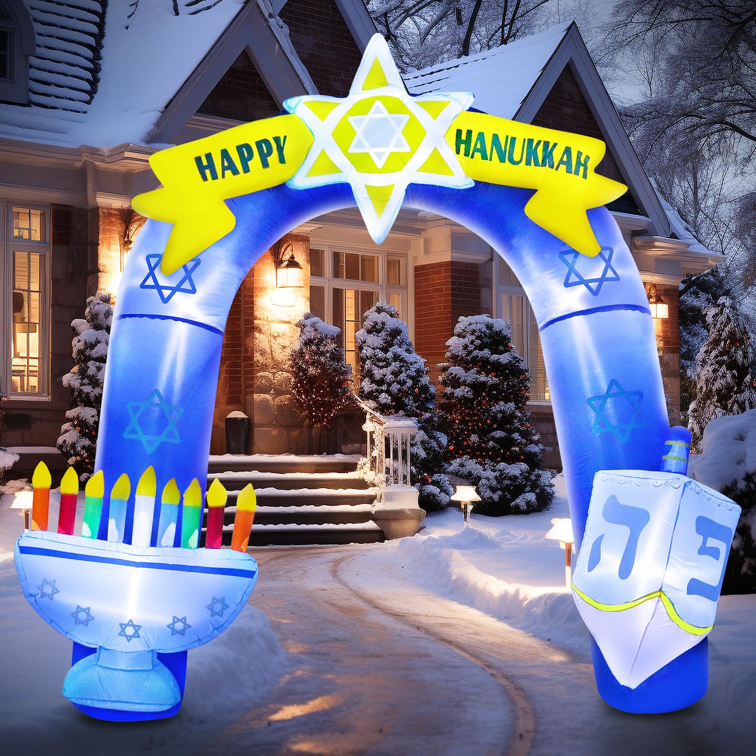Hanukah Inflatable Snapklik.com : DomKom 8FT Hanukkah Inflatable Arch Decoration, Chanukah ...