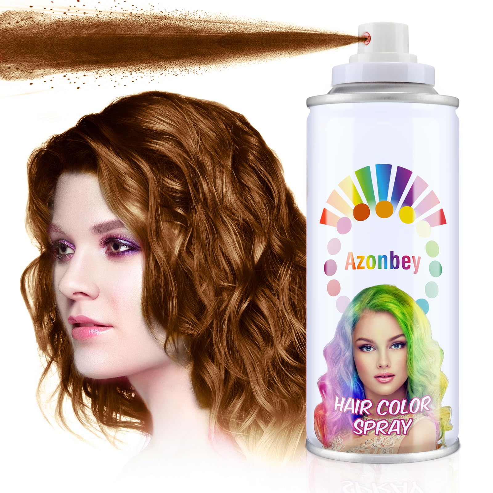 Temporary Root Touch UpHair Color Spray,Temporary Hair Color Wax,Azonbey Kids Hair Wax Dye Pomades Disposable Natural Hair Strong Style Gel Cream Hair Dye-On 1-Day Washable Hair Spray (Dark Brown)