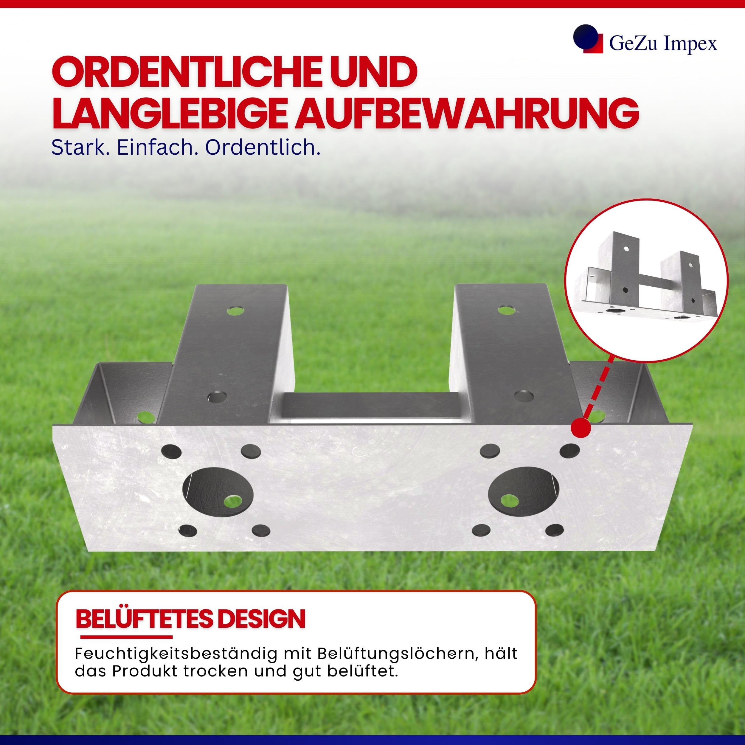 GeZu Impex Holzstapelhilfe 340 x 100 x 150 mm Set à 4 Feuerverzinkt Brennholzstapelhalter Stapelhilfe Holzstapelhalter Kaminholzregal