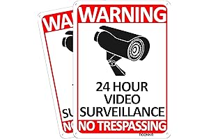 TICONN 2-Pack Video Surveillance Sign