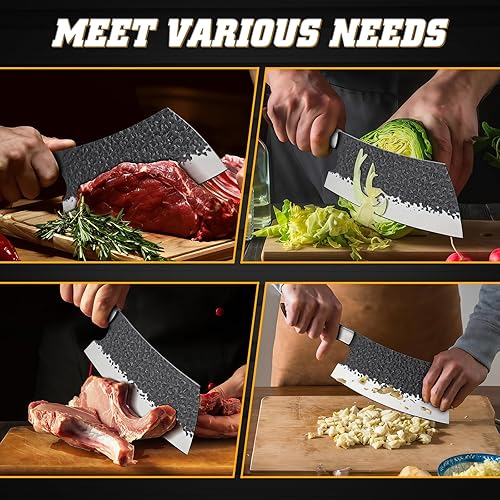 Miniatura 4 de Huusk Juego de 3 cuchillos de carnicero con cuchillo de cocina japonés