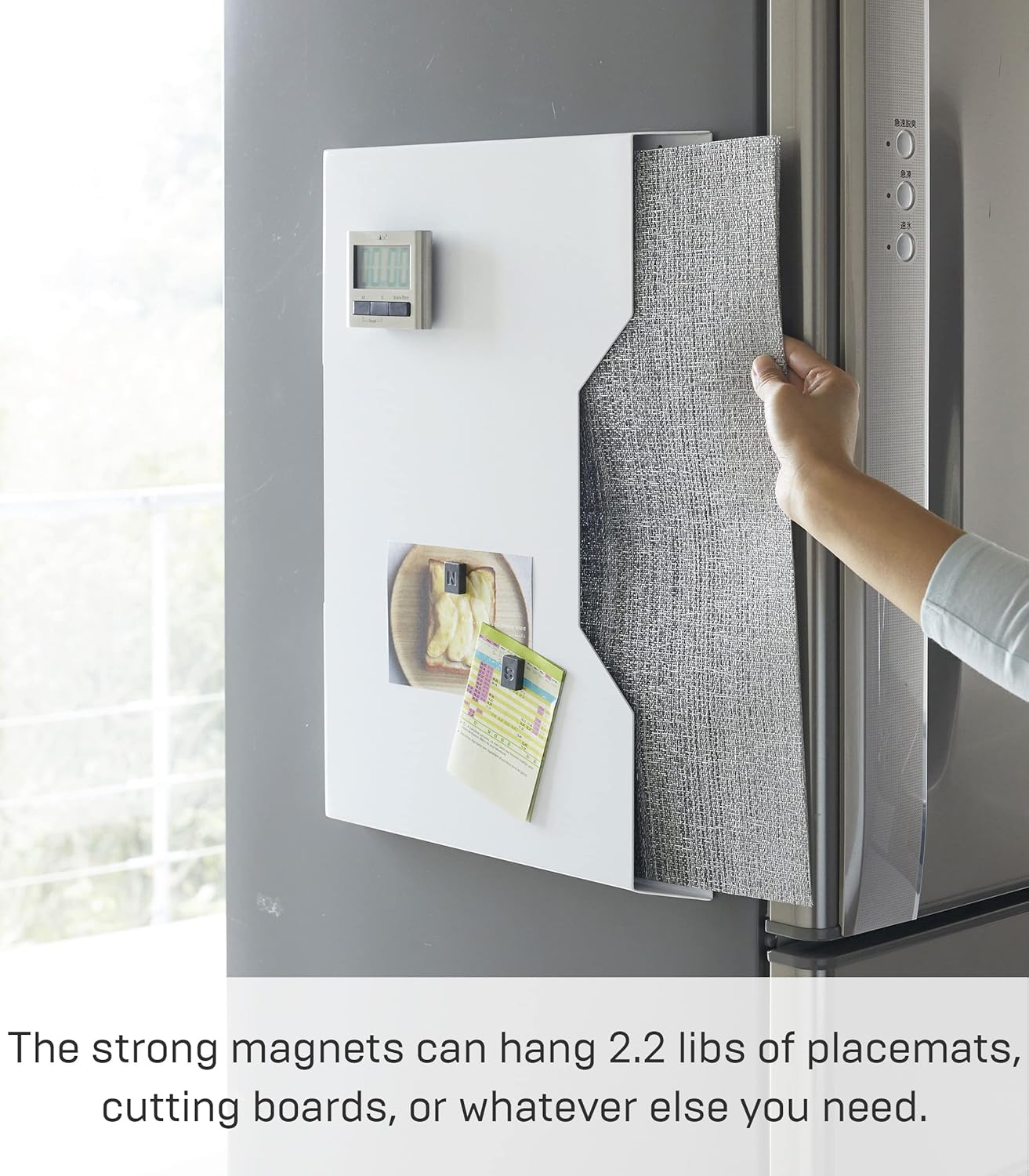 Slim White Magnetic Steel Placemat Organizer