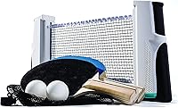 Franklin Sports Table Tennis to Go Portable Ping Pong Set - Retractable Net, 2 Paddles, Balls & Bag for Instant Tabletop Fun