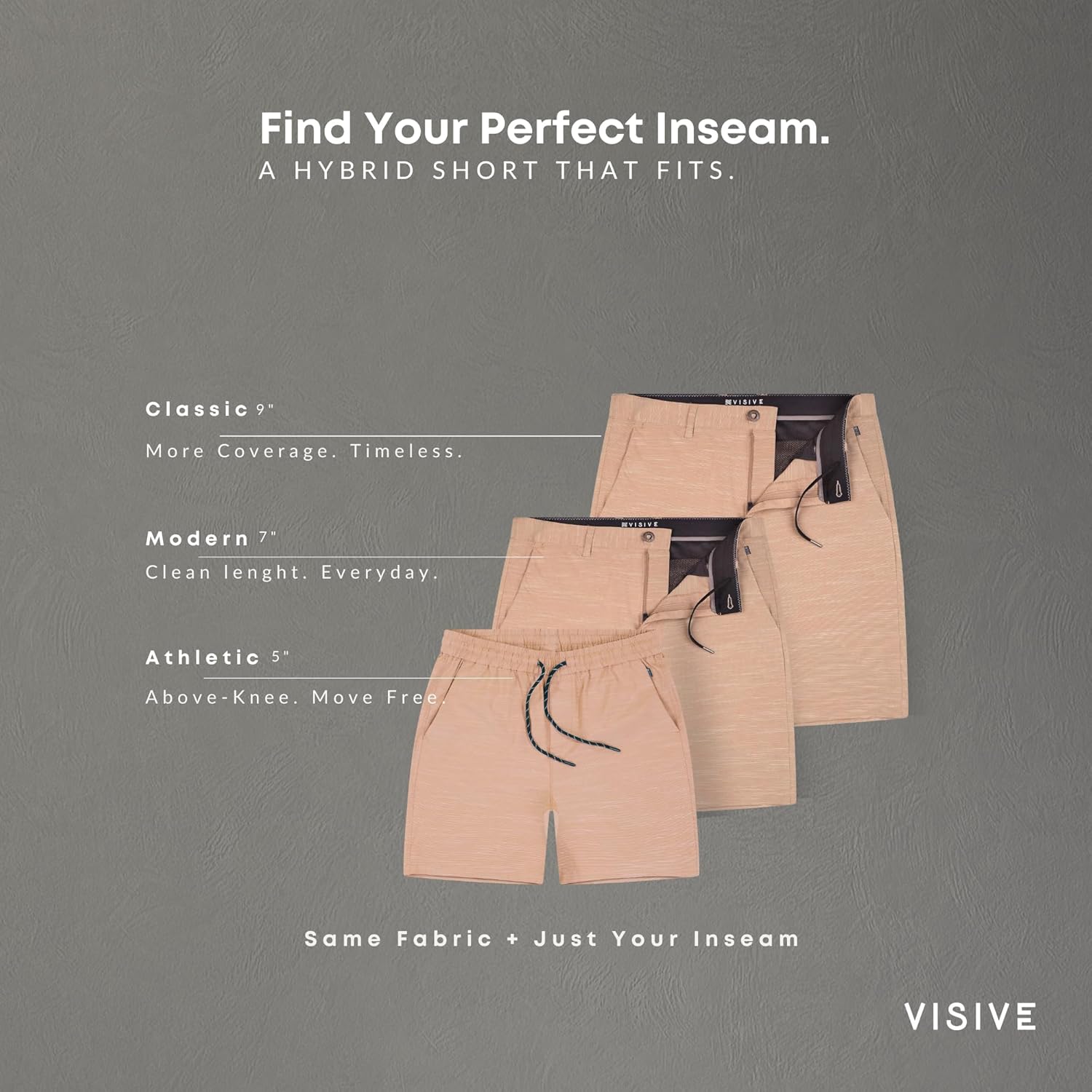 Visive Men’s All in One 2 Pack 9/7 Inch Hybrid Golf Shorts - Casual Flat Front Dress Shorts - Quick Dry Stretch - Image 5