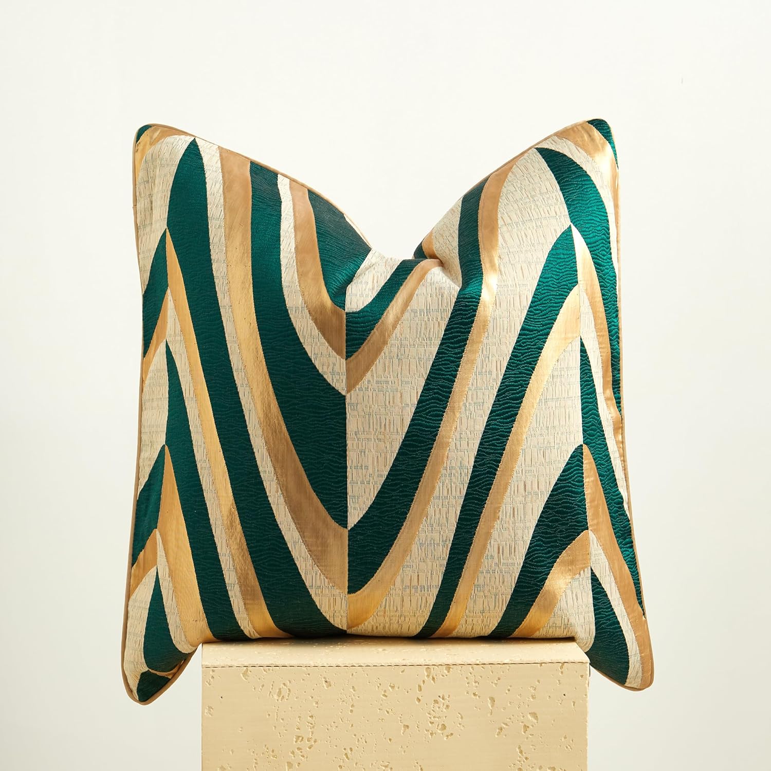 Silk velvet cushion, orange, purple and gray by Les-Ottomans