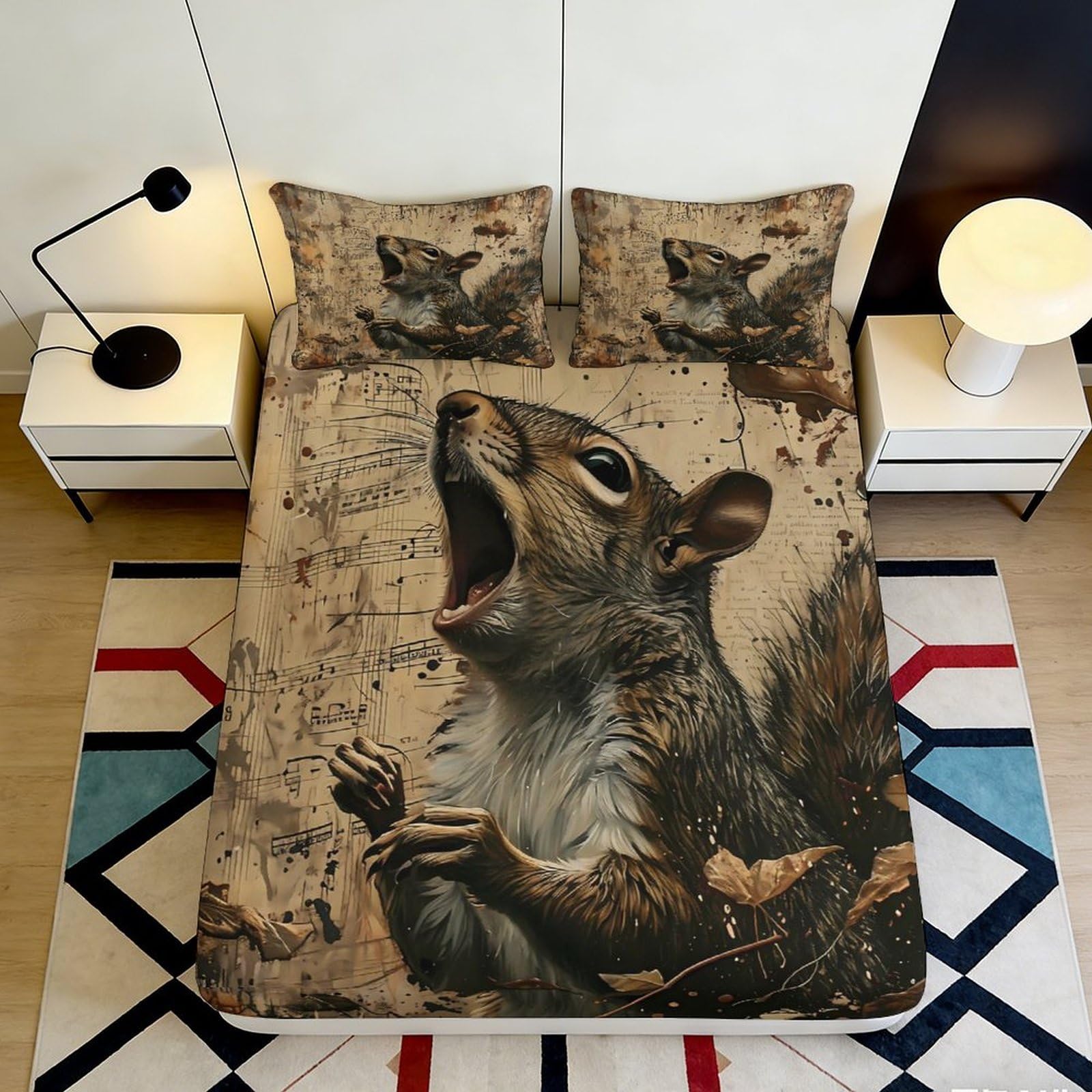 3D Printed Cartoon Donkey Fitted Sheet Microfiber Deep Pocket Non-Slip Bedroom Adult Youth Mattress Fitted Cover Washable 120x200x25cm