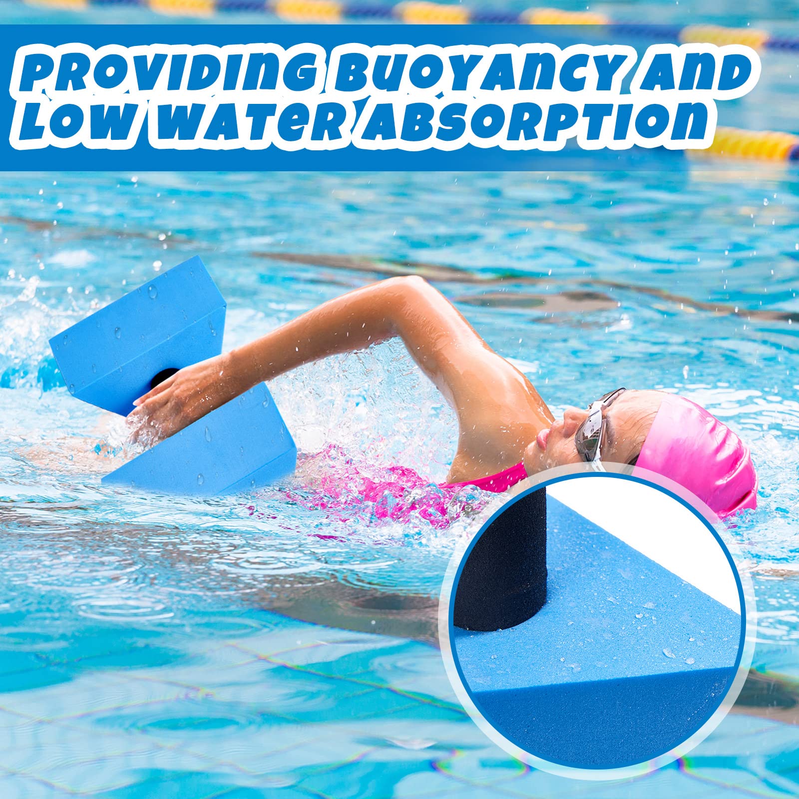 4 Stück dreieckige Wasserübung-Hanteln, schwimmende Wassergewichte für Pool-Übungen, Set, EVA-Schaum, wasserbeständig, Wassergymnastik, Ausrüstung, Fitness-Hanteln, Handstange für Pool-Übung, Blau