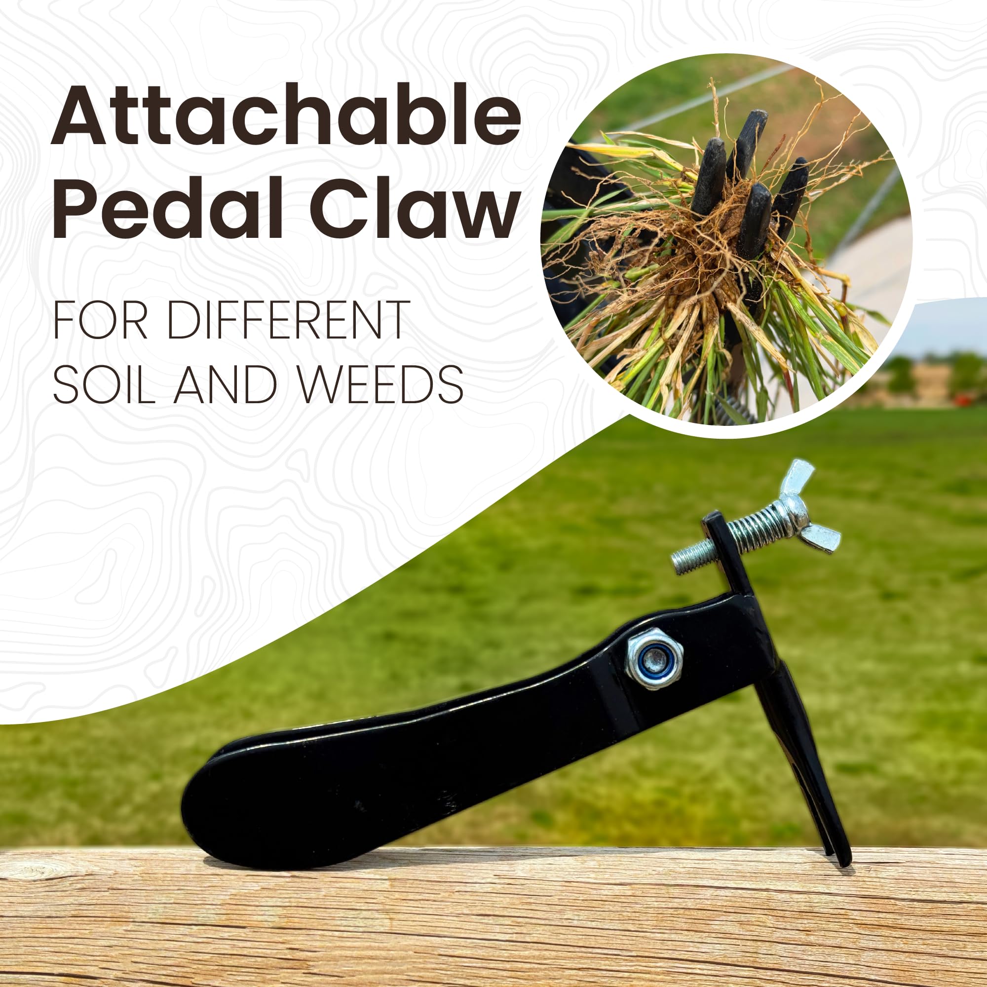 Farmhand Weeder Pro - Sarchiatore verticale con manico lungo 106,7 cm, manico di grado commerciale con artiglio in acciaio verniciato a polvere, rimuove le erbacce dalla radice senza piegarsi e