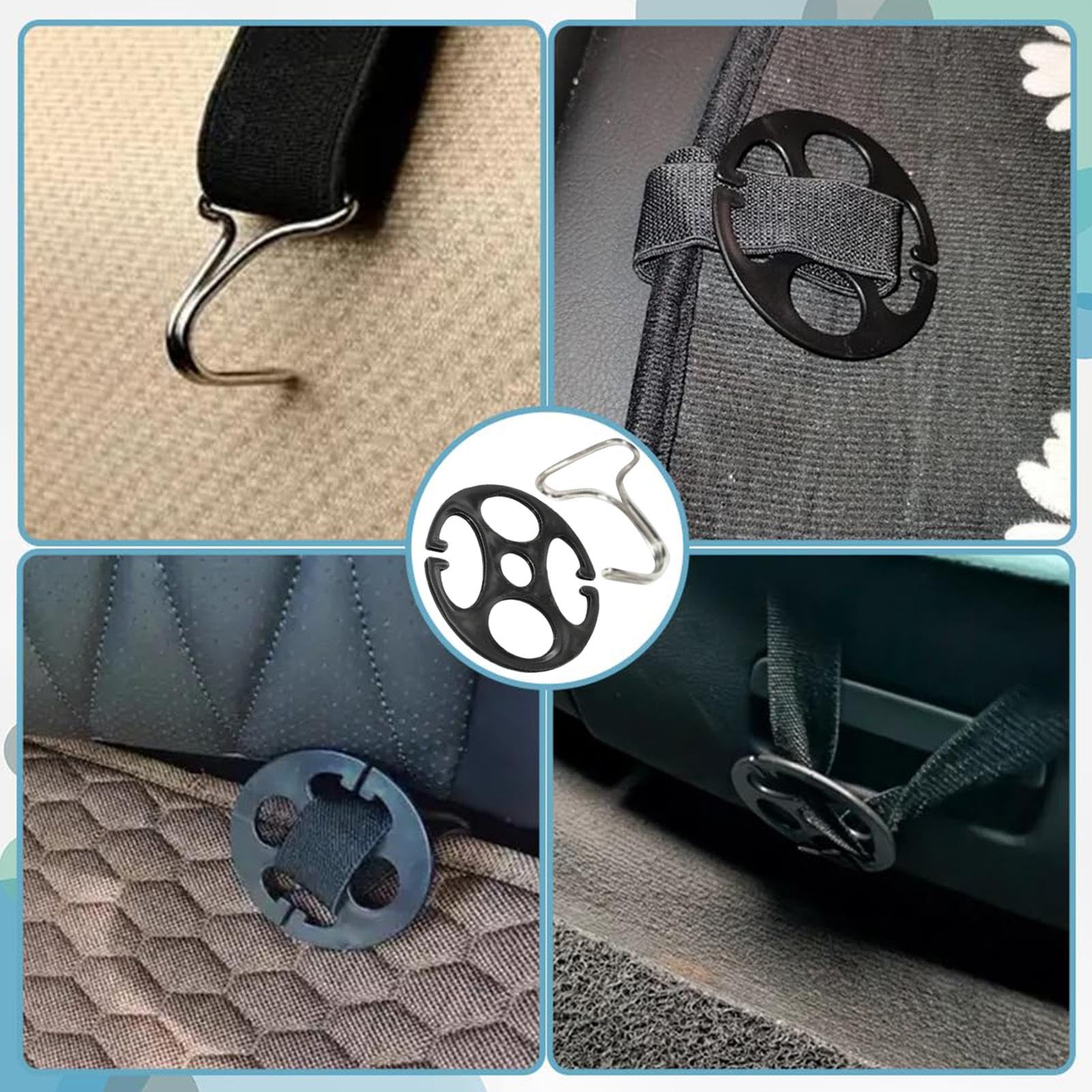 Ganci In Metallo Per Coprisedili Auto – Set Da 12 Pezzi Con Clip Di Bloccaggio, Regolabili E Resistenti