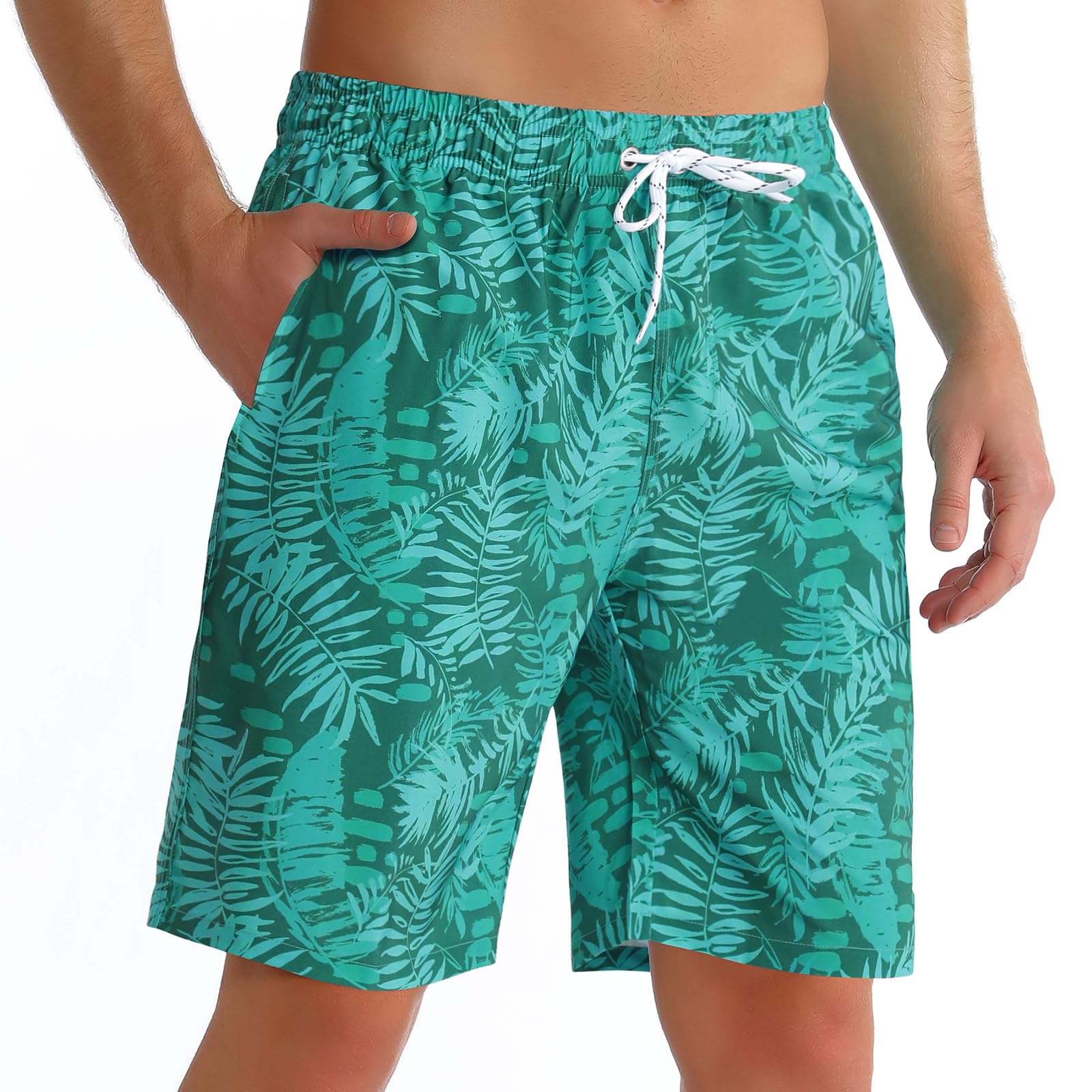 ELETOPMens Swimming Shorts Quick Dry，Board Shorts Men with Pockets and mesh Liner，Mens Swimming Trunks S-4XL