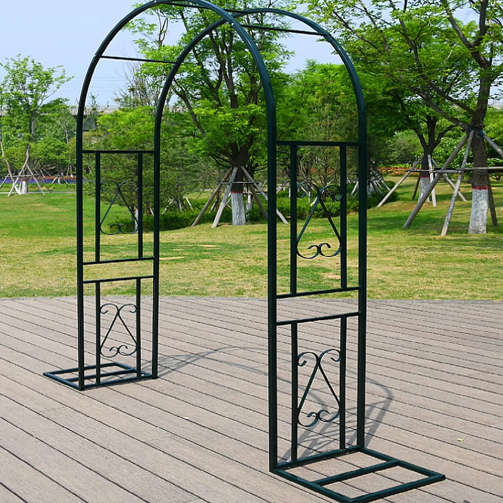 Arches de jardin en métal et support de toile de fond pour décoration de fête en plein air