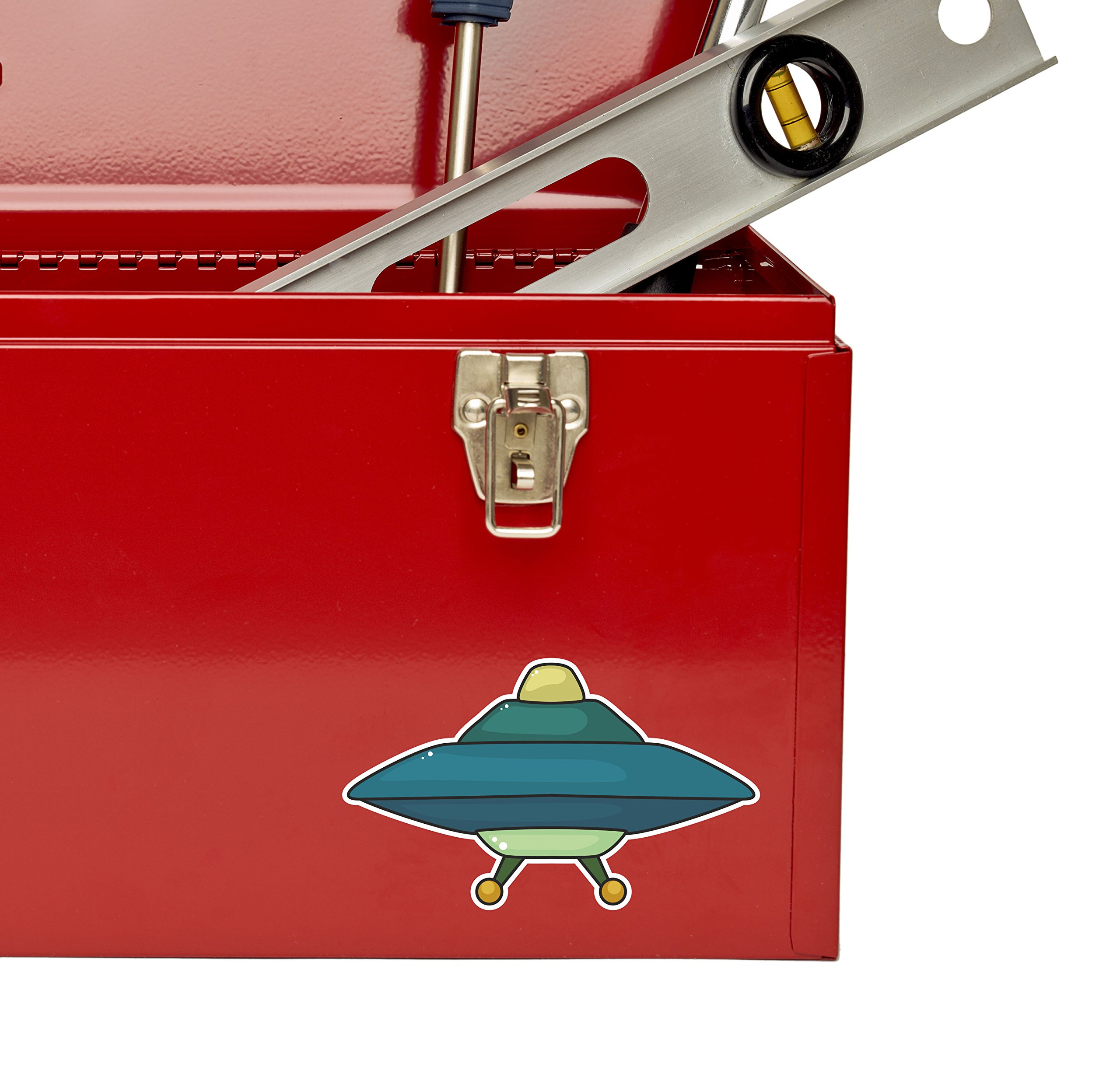 2 x UFO Alien Sticker en vinyle pour iPad Ordinateur Portable Espace vaisseau spatial de voyage cool # 5451 - 10cm Wide x 6cm Tall