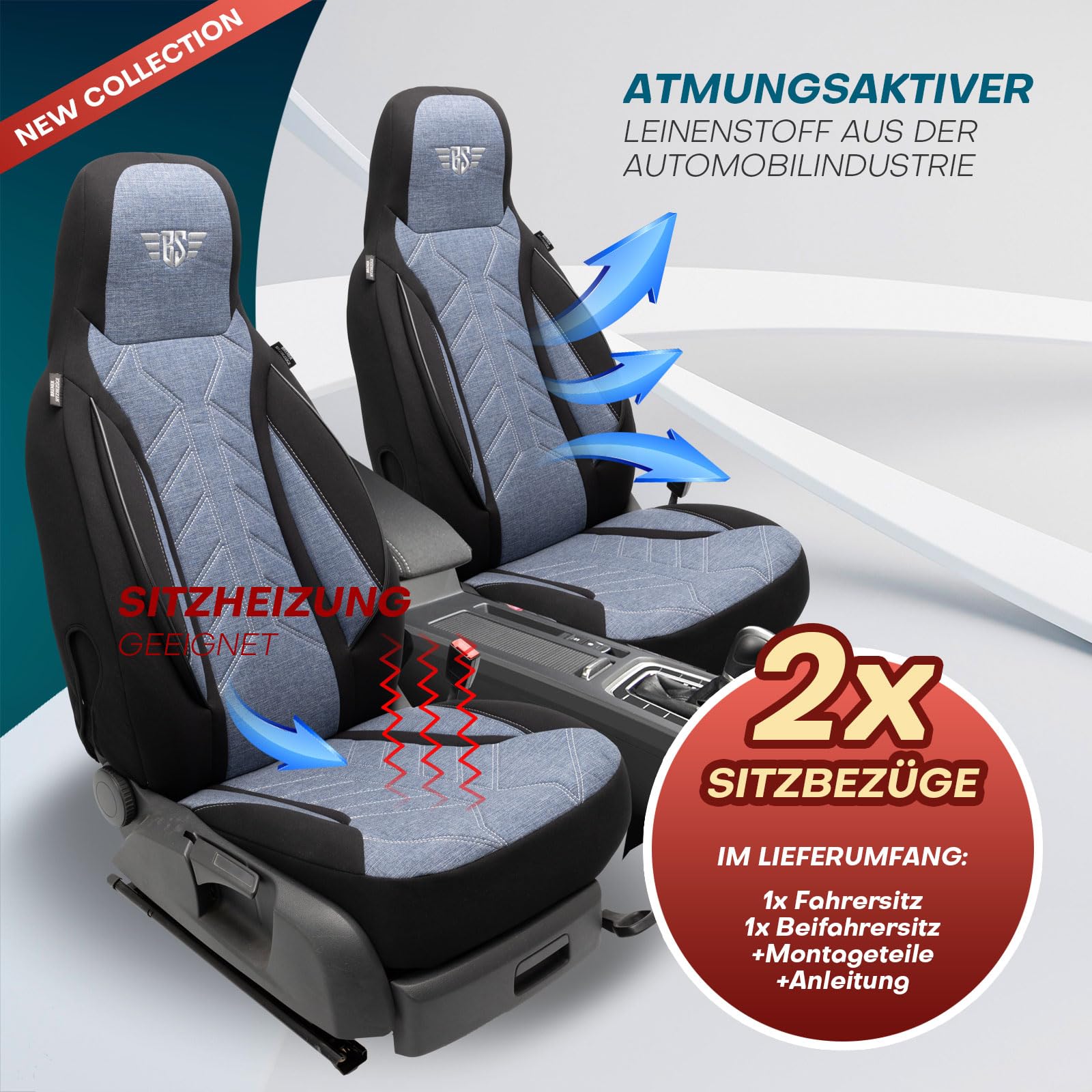 HERM206 Fundas de asiento para BMW Serie 1, color: gris, modelo: Prime Pilot, fundas de asiento de coche, fundas protectoras de asientos, fundas protectoras