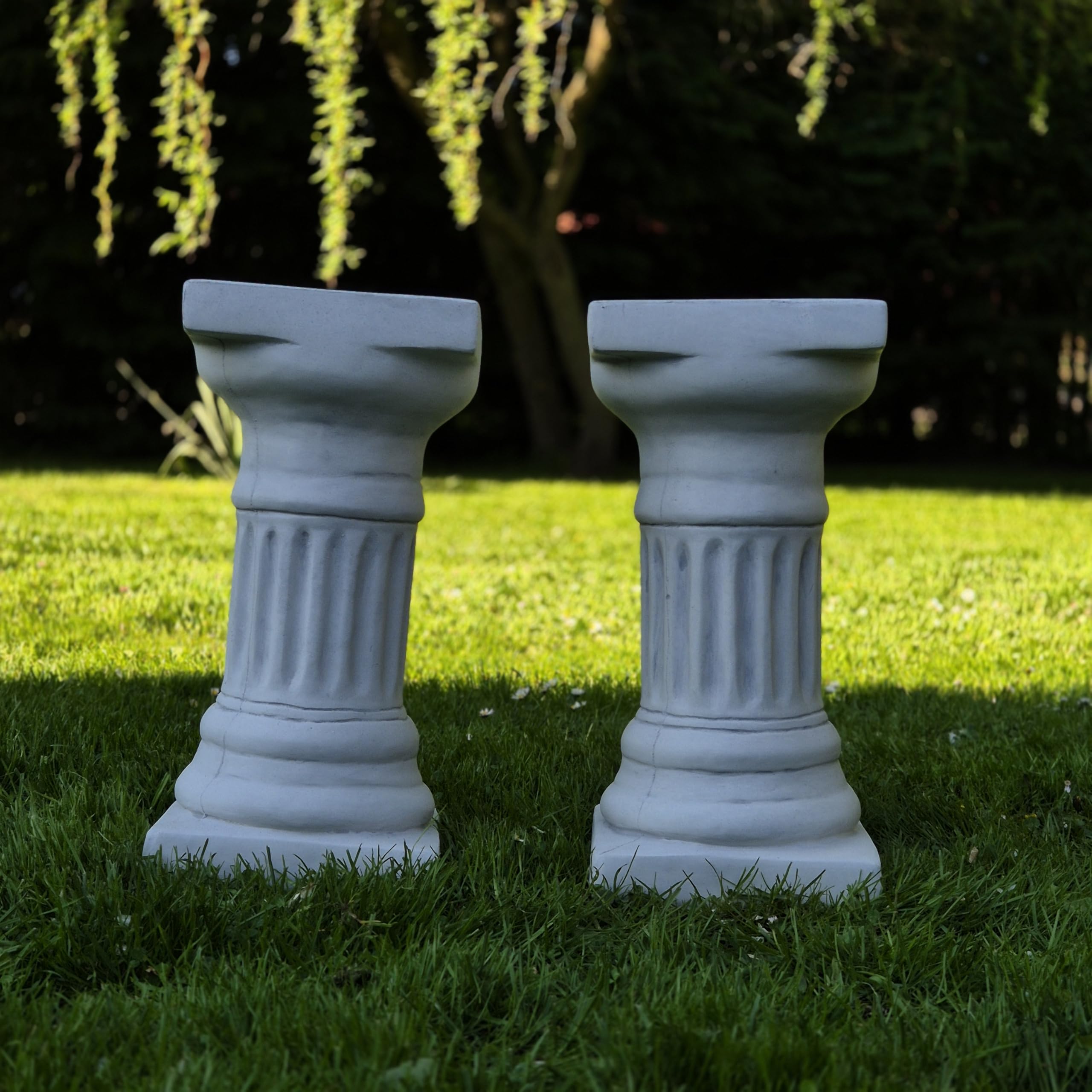 FABRIQ Colonna dorica pietra grigio anticato 39 cm 18x18 cm dekoracja ogrodowa odporna na warunki atmosferyczne