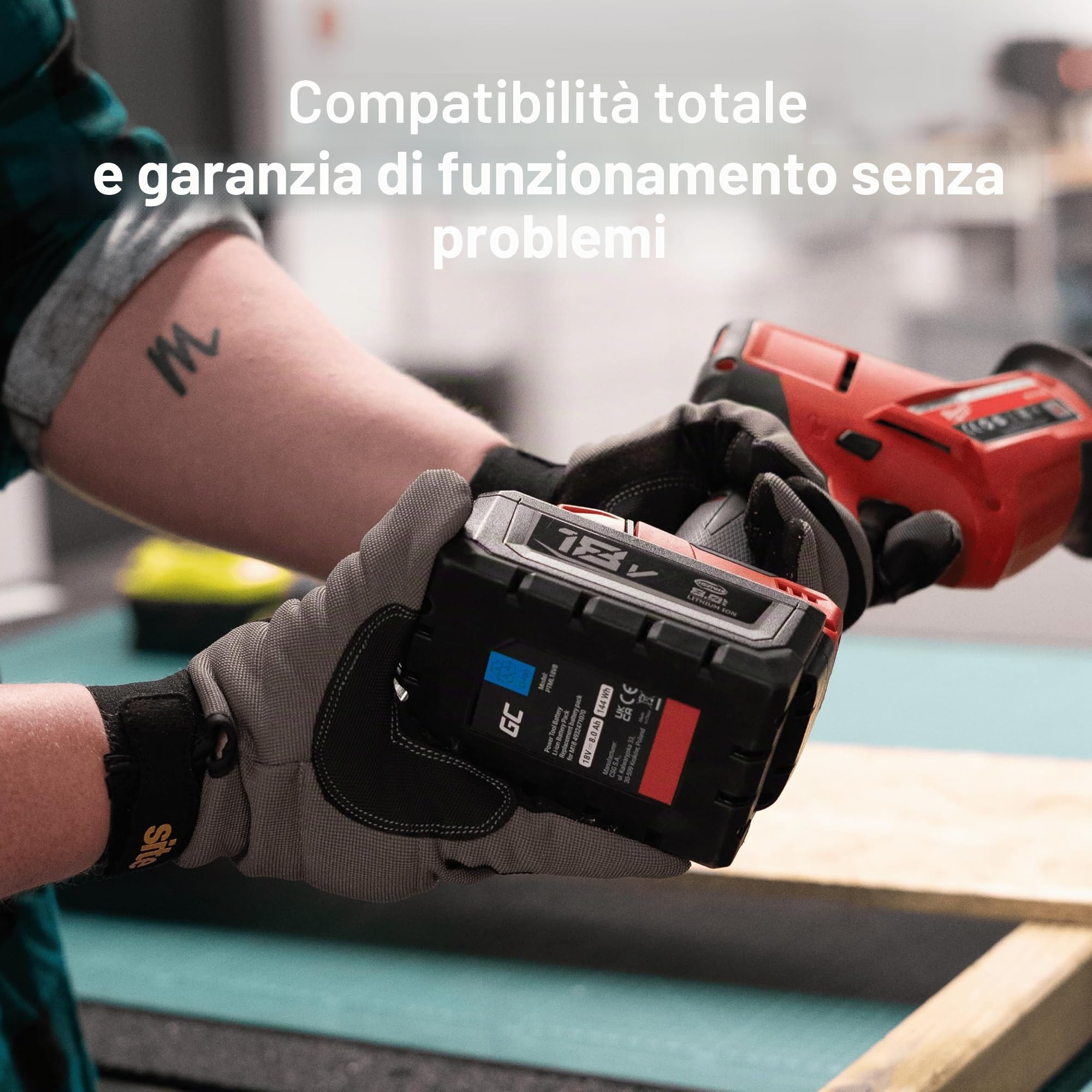 Batteria Green Cell 18V 5Ah Li-Ion per utensili elettrici Milwaukee M18 — Potente, altamente efficiente e affidabile, Sostituto del 4932430483, offre un'alimentazione duratura e stabile