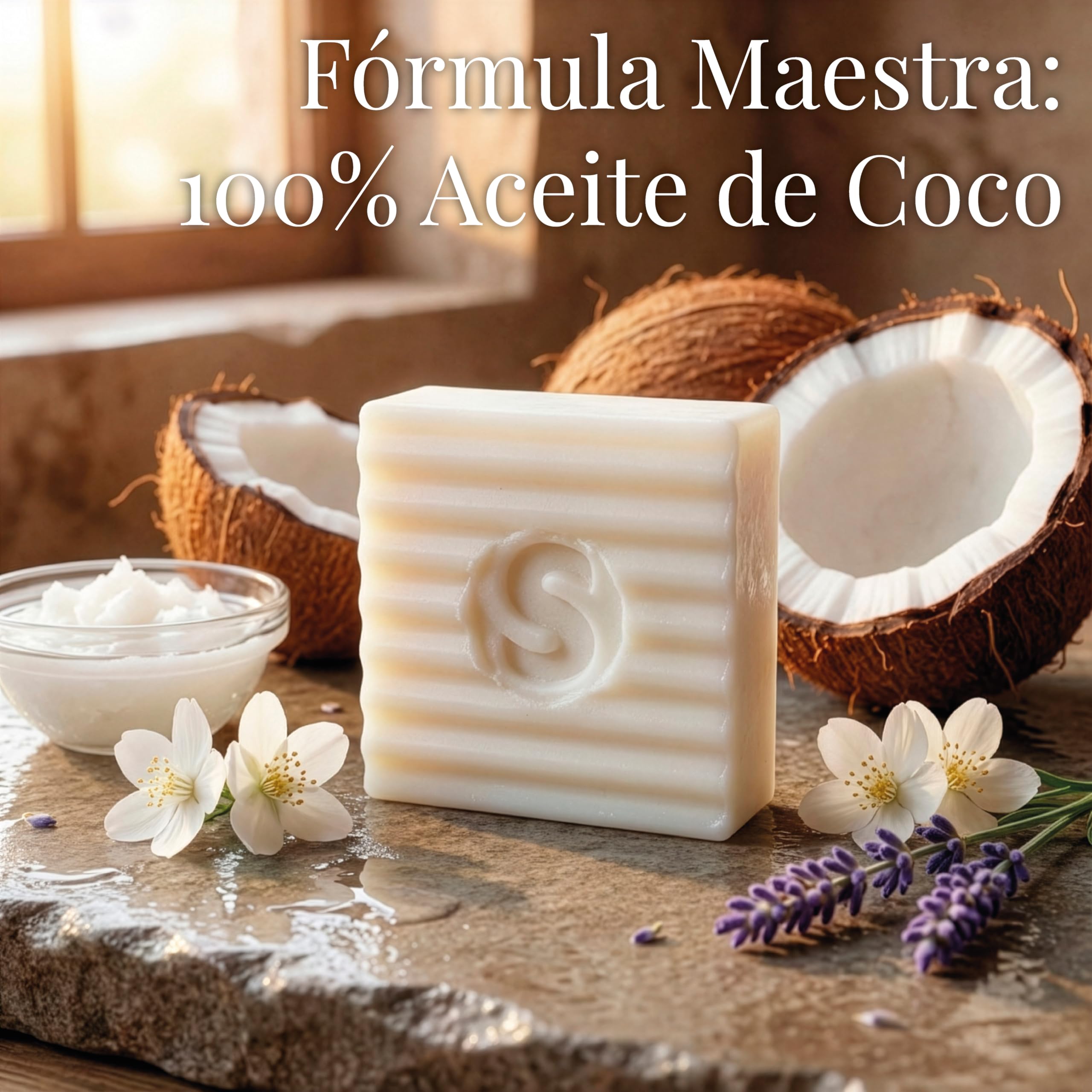 Jabón ROPA 100% Aceite de Coco Natural – Jabón para Ropa Íntima, Delicada y Bebé – Quitamanchas Artesanal Hipoalergénico y Vegano – Pastillas Sólidas Sin Plástico Zero Waste (Pack de 2 (250g))