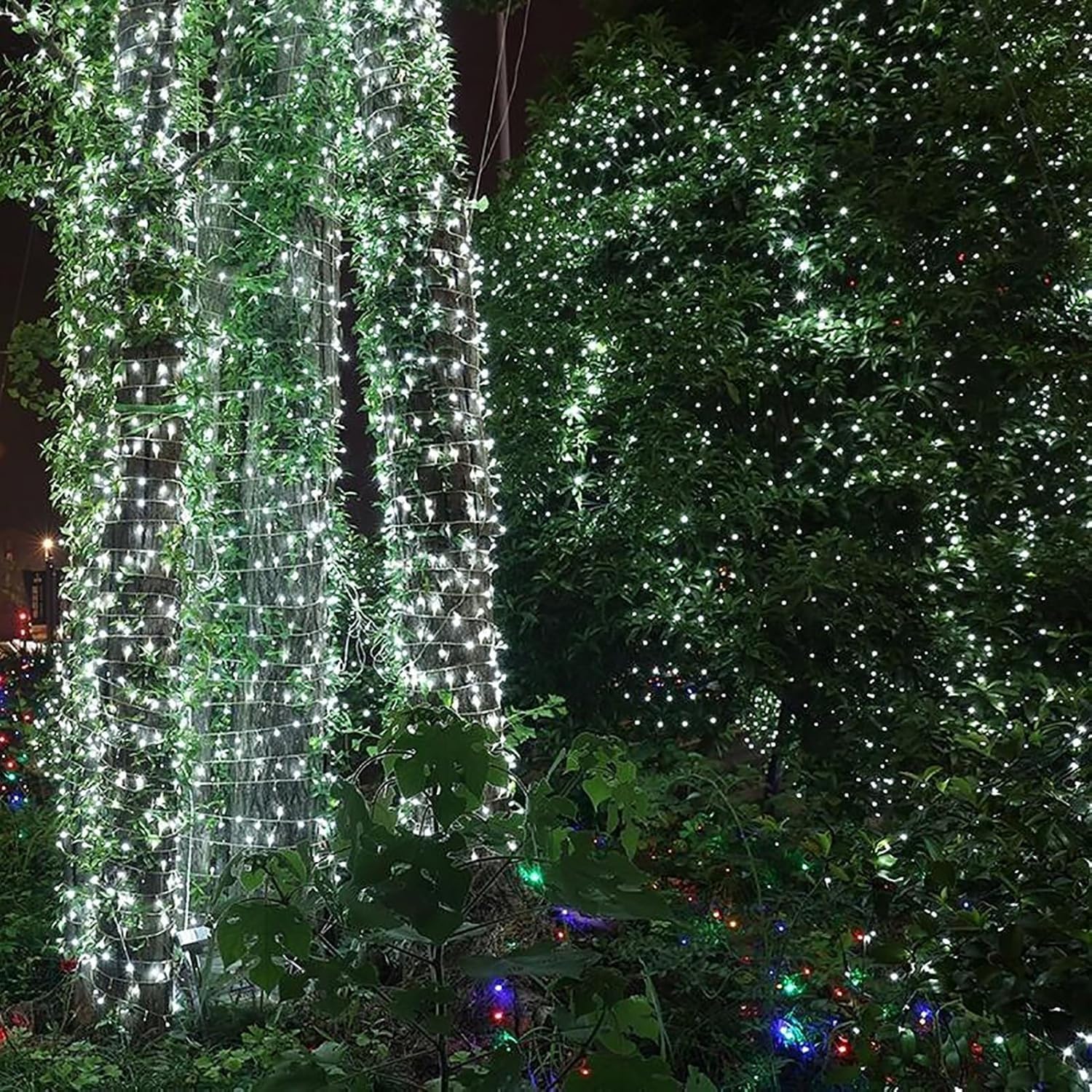 Netzbeleuchtung Außengarten Mesh Beleuchtung 6X4M Außen Weihnachtsbaum Lichter Solarenergie Sträucher Netzbeleuchtung Wasserdicht Mit 8 Modi Für Gartenhaus Halloween Dekor Blau 6x4m Solarnetzlicht(6m