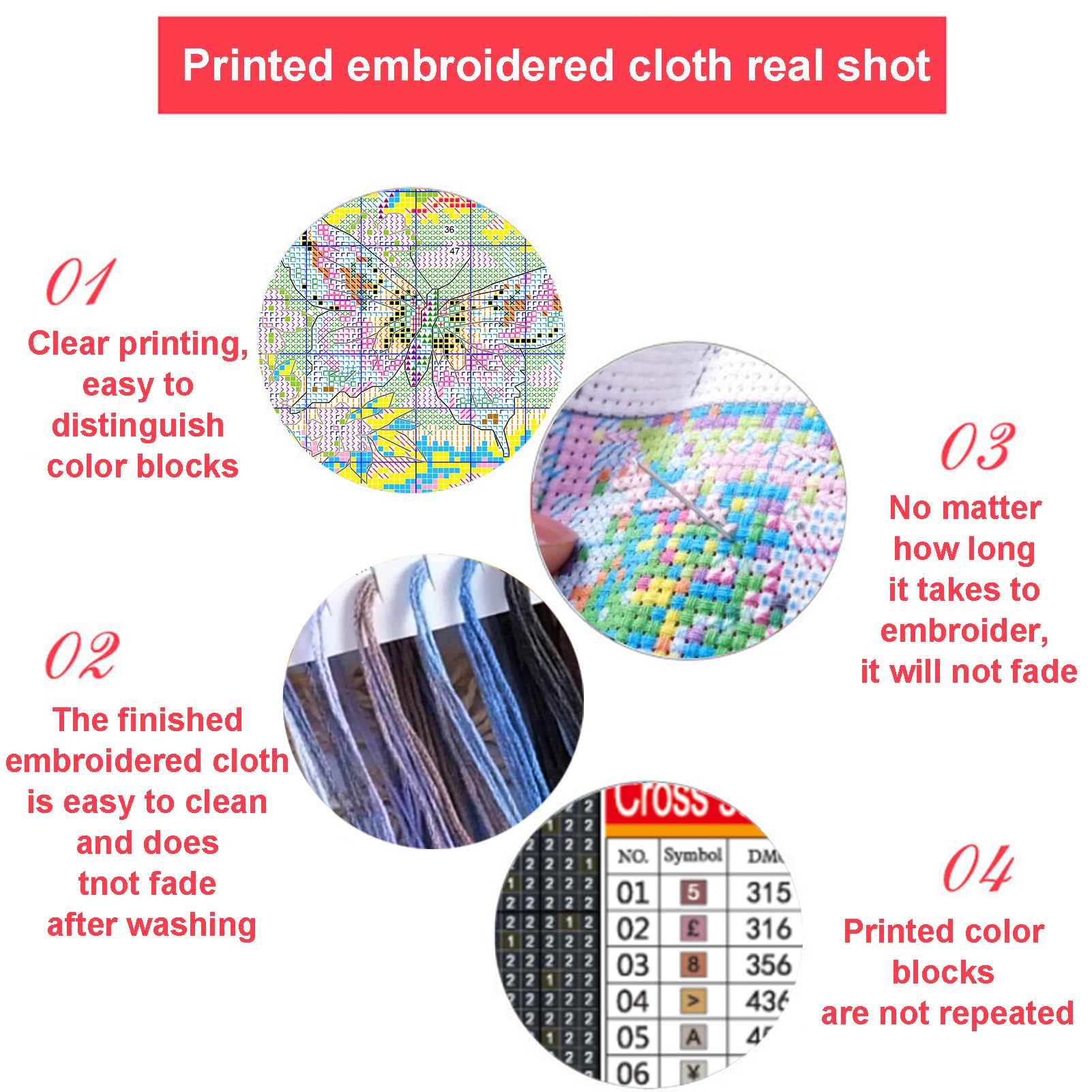 51buyoutgo Point De Croix, 30x30CM Canevas Kit Complet Adulte