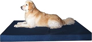 Dogbed4less Heavy Duty XXL Orthopedic Gel Memory Foam Pet Bed with Waterproof Internal Case + 2 Washable Denim External Cover for Larger Dog