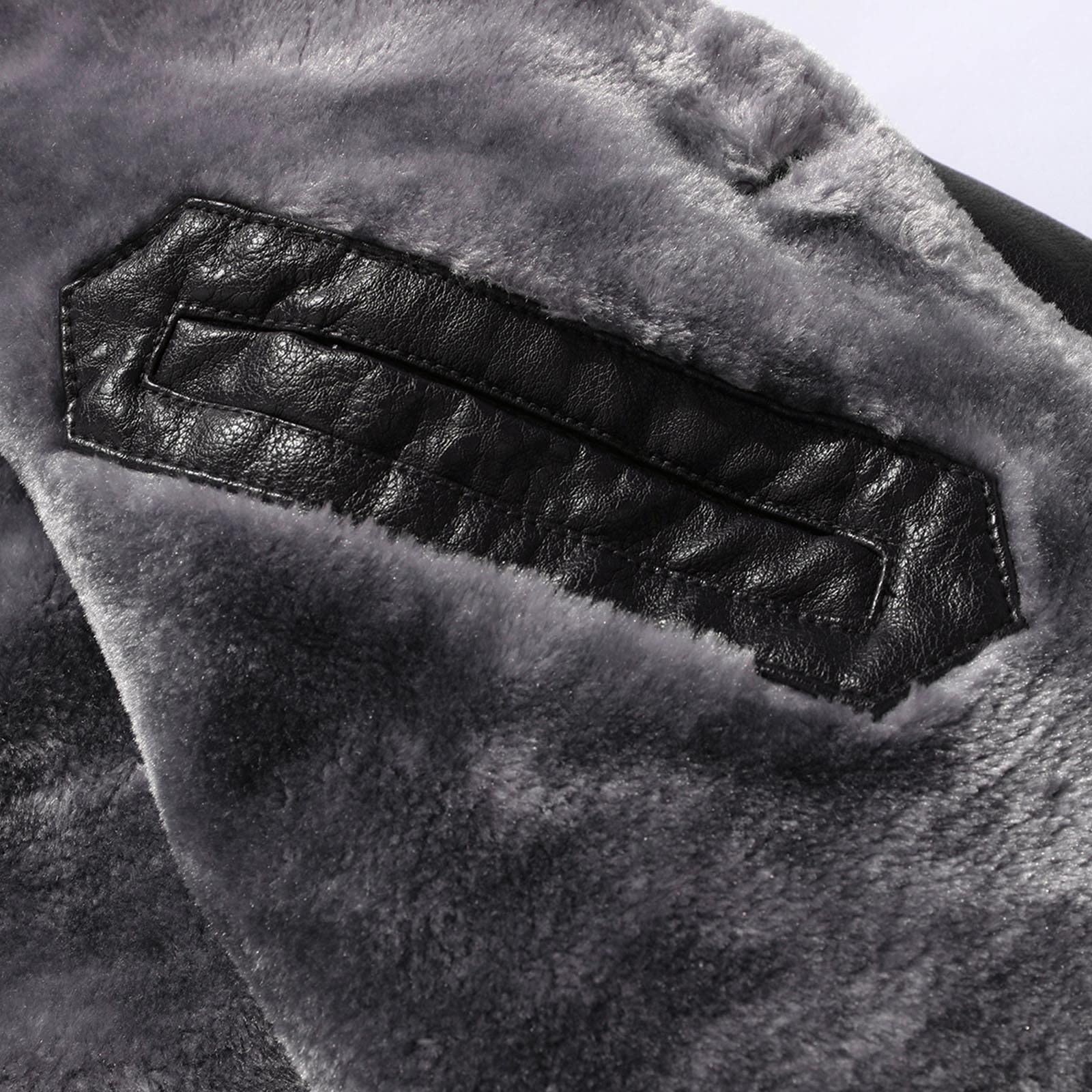 Giubbotto in pelle da uomo, parka lunga, invernale, caldo e vellutato, retro in finta pelle, taglia grande, giacca in pelle e moto, foderata, impermeabile