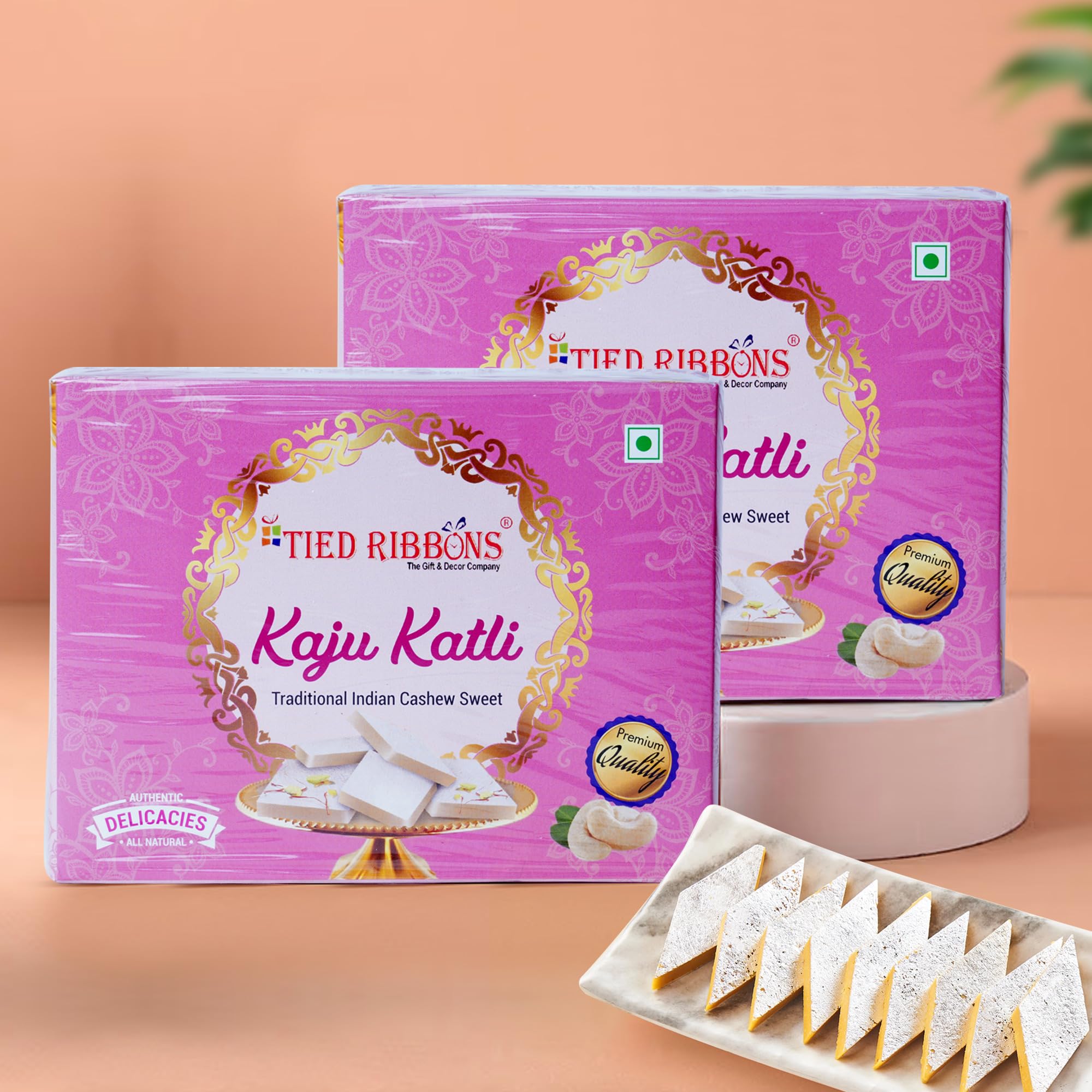 TIED RIBBONS Kaju Katli Combo Pack of 2 (200 grams Each), Kaju Barfi Sweet, Indian Sweets Gift Pack, Sweets Indian Mithai (B0DDCS8J82) Amazon Price History, Amazon Price Tracker