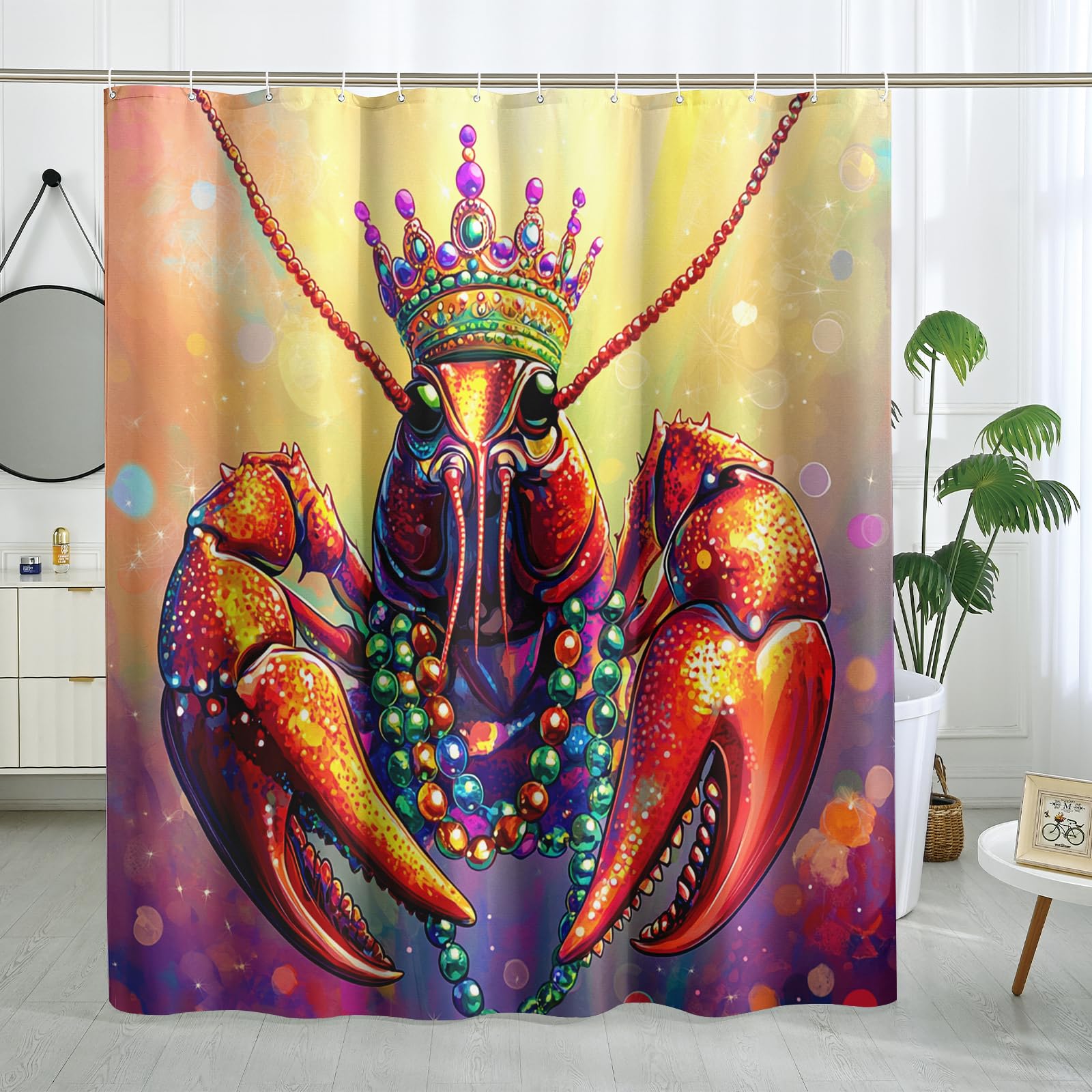 Amazon.com: DESIHOM Funny Coastal Crawfish Shower Curtain Set 72