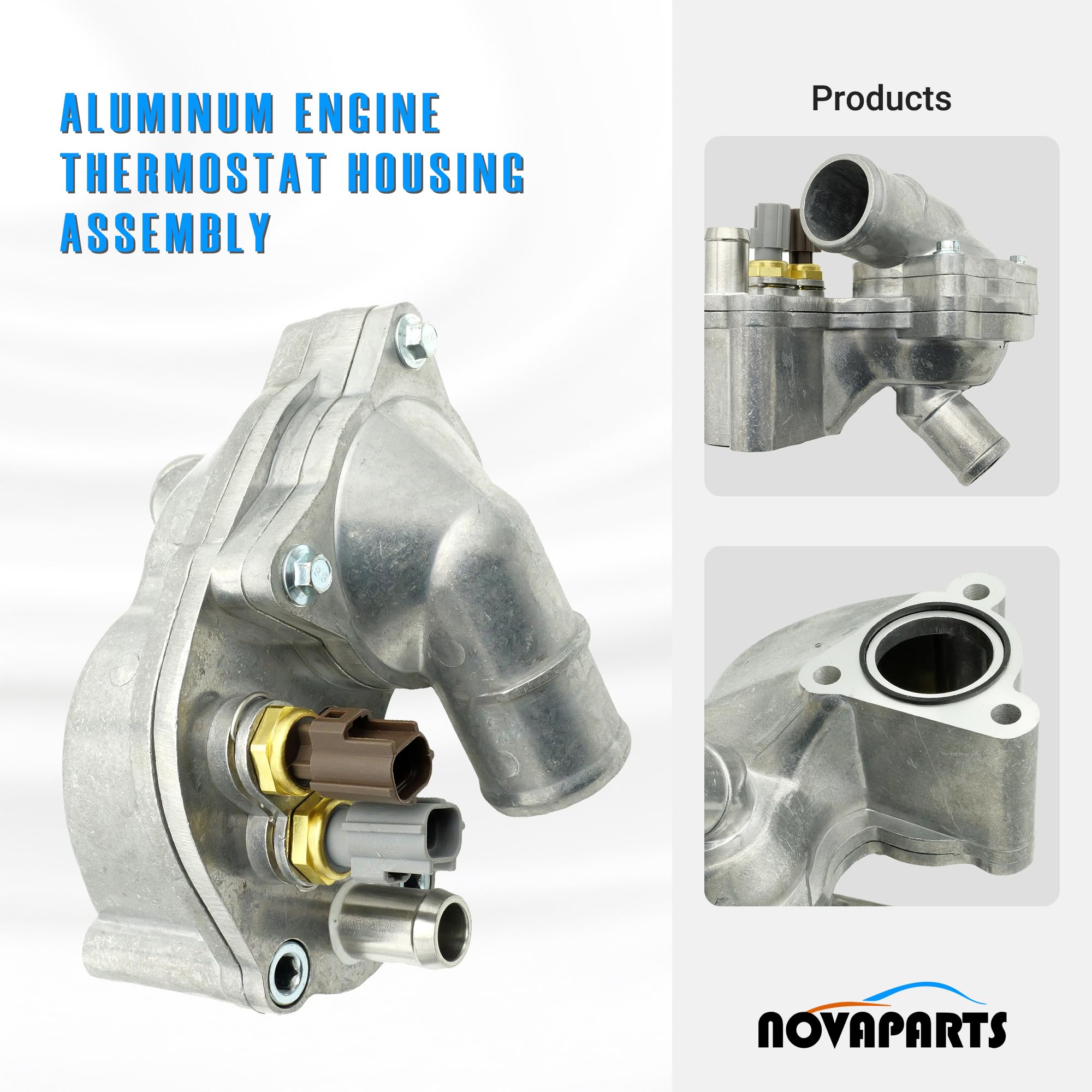 NOVAPARTS Aluminum Thermostat Housing Assembly for Ford Explorer