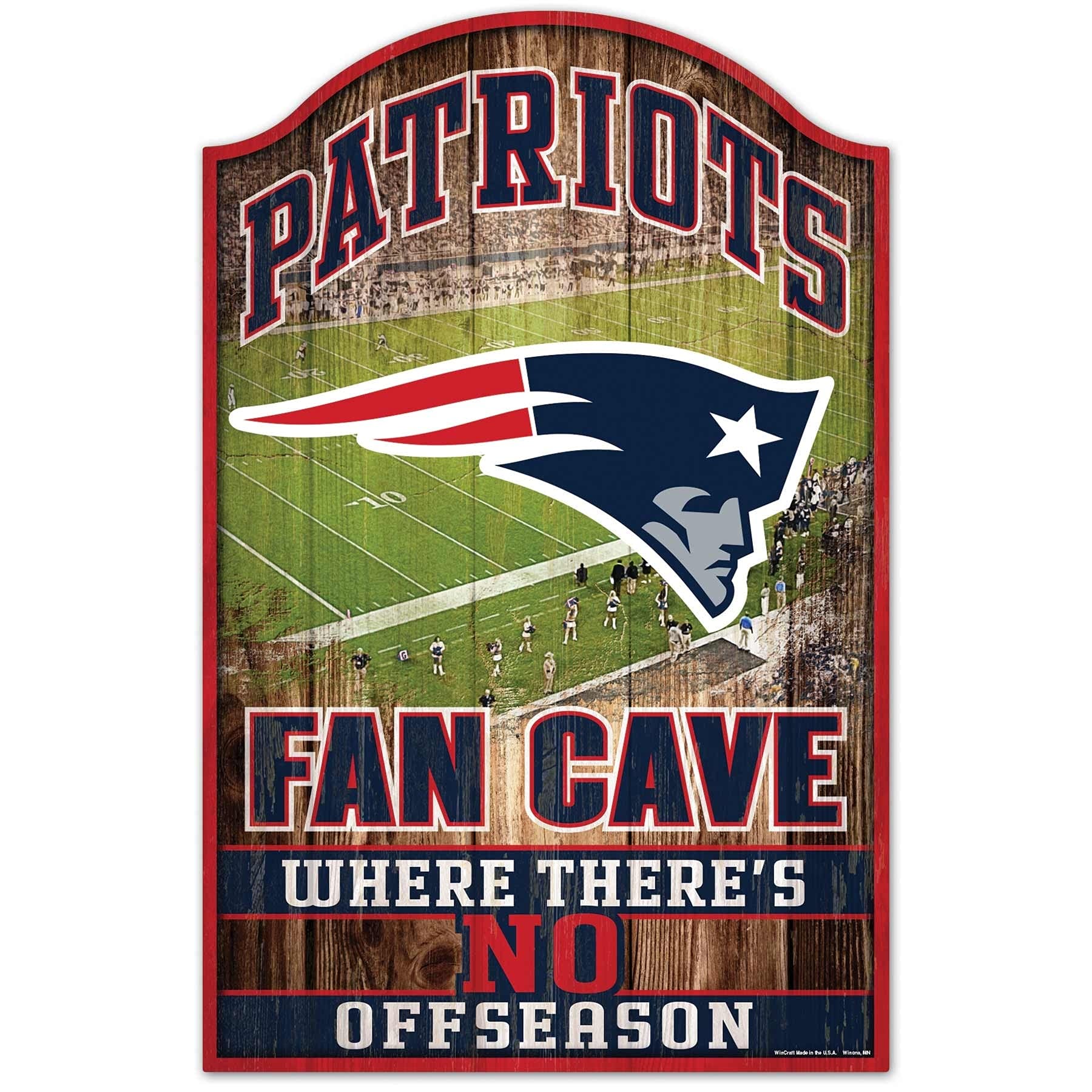 NFL New England Patriots 05801010 Letrero de madera, 28 x 43 cm, color negro