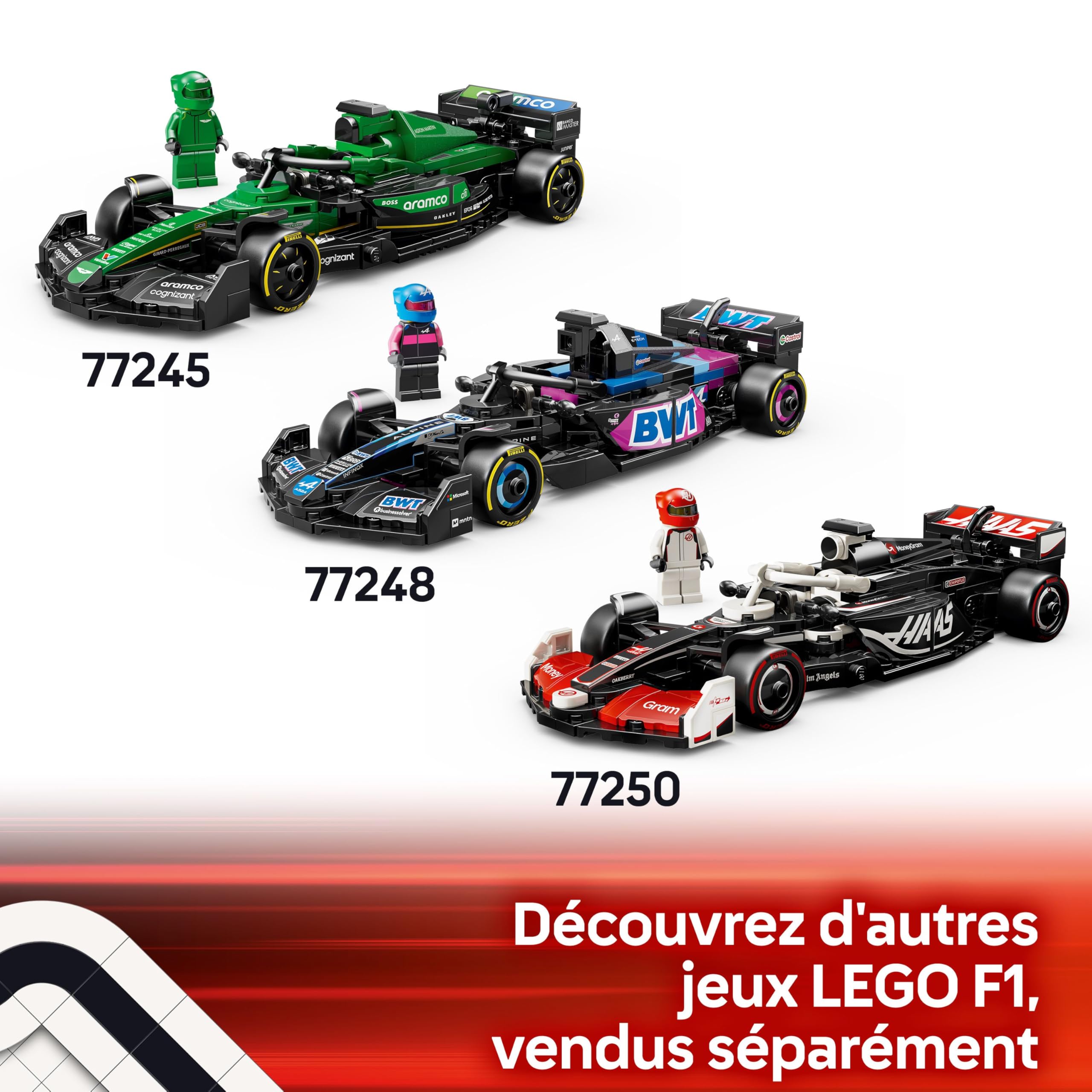 LEGO Speed Champions Voiture F1 Ferrari SF-24 - Jeu de Construction avec Véhicule de Course - Inclut Minifigurine Collector de Pilote de Formule 1 - Idée de Cadeau pour la Fête des Pères 77242
