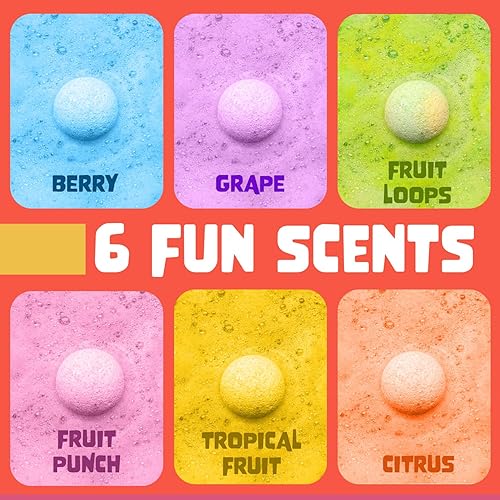 Miniatura 4 de Bombas de baño de superhéroes para niños con juguetes sorpresa en el interior (paquete de 12)  Bomba de burbujas grande, aromas afrutados, aromas