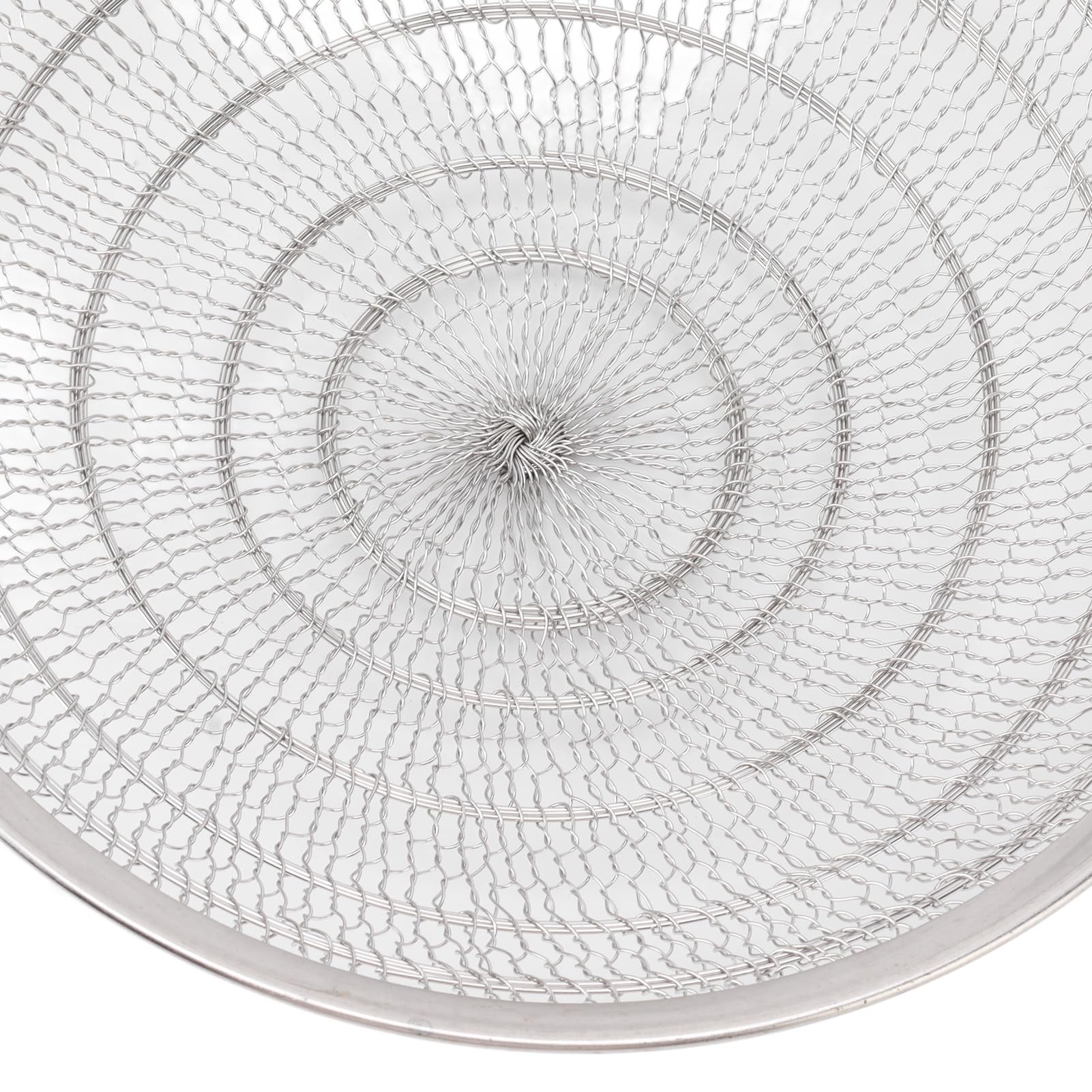 Cuchara coladora de acero inoxidable, herramienta de cocina duradera para freír, cuchara coladora de acero inoxidable 304, colador de malla con mango de madera (Diámetro 30 cm/11,8 pulgadas)