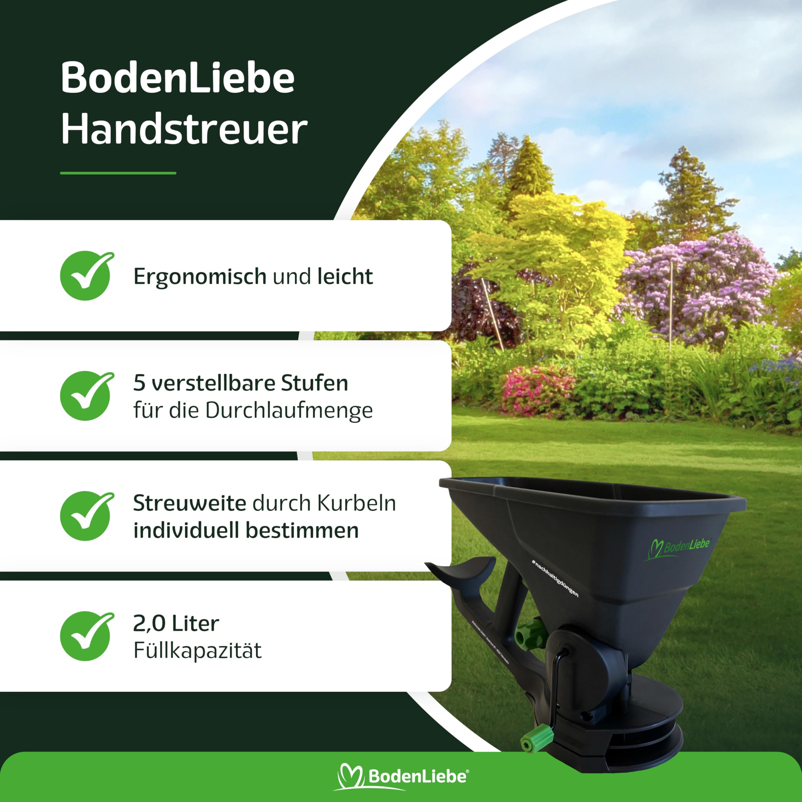 Pulvérisateur à main – Répartissez sans effort et uniformément l'engrais et les semences – Pratique et dosage précis pour les granulés et les cristaux, idéal pour l'entretien du jardin et
