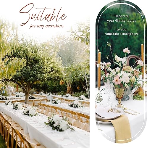 Miniatura 243 de Paquete de 8 manteles redondos blancos de 90 pulgadas, manteles redondos de poliéster lavables para mesa de tela decorativa resistente a