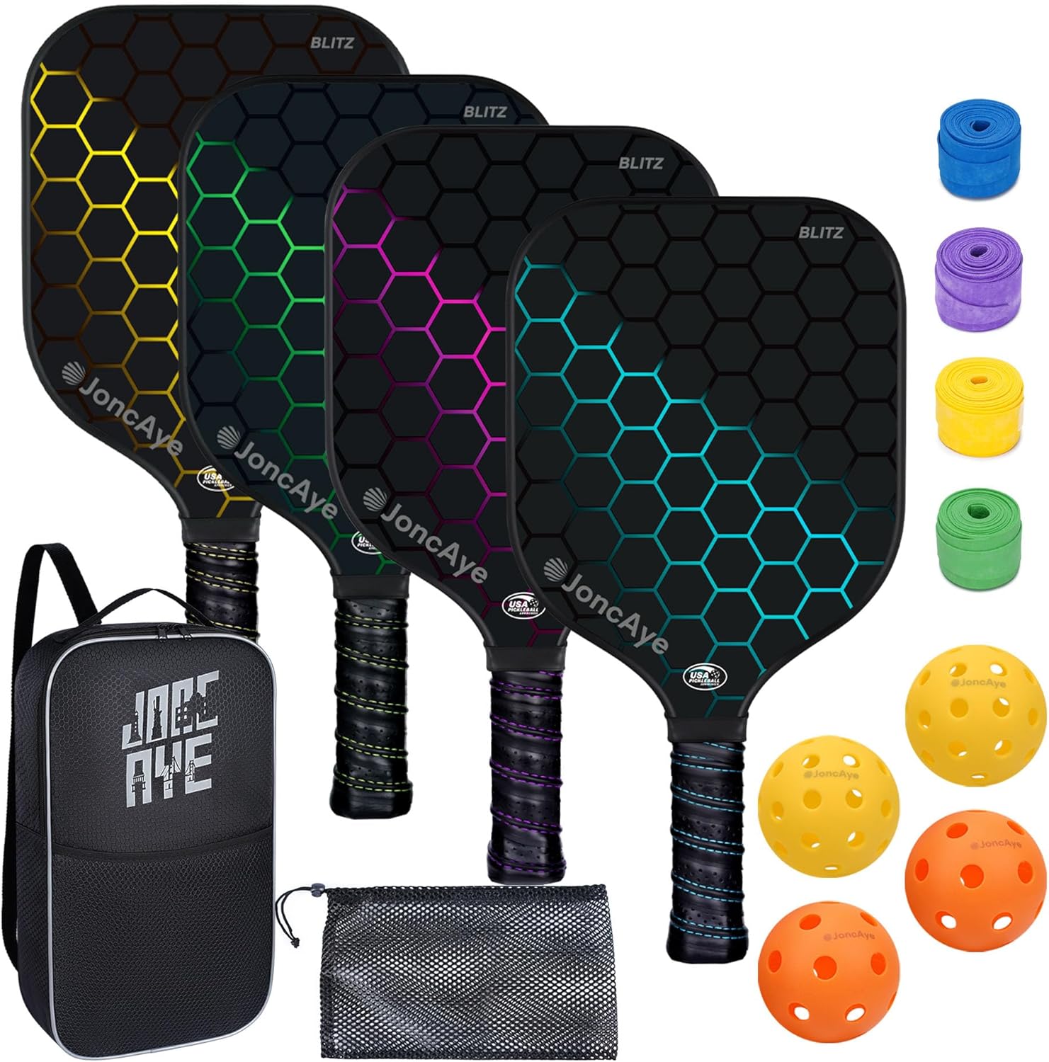 Pickleball-Paddles-Set of 4 or 2 Rackets by JoncAye