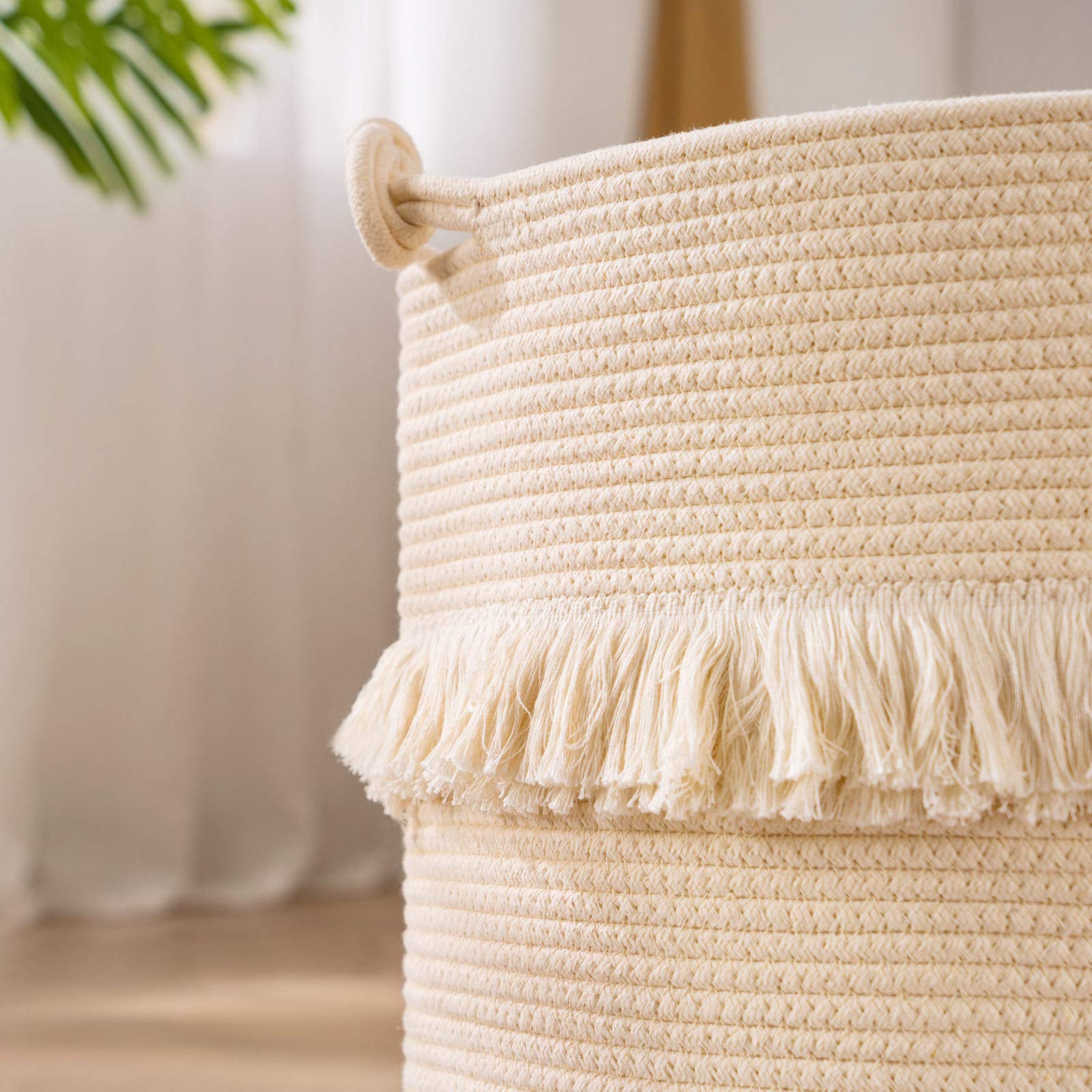 Cesto Portaoggetti In Corda Di Cotone Spmor – Intrecciato, Con Manici, 50,8 Cm, Per Biancheria, Giocattoli, Cameretta, Lavabile - 2