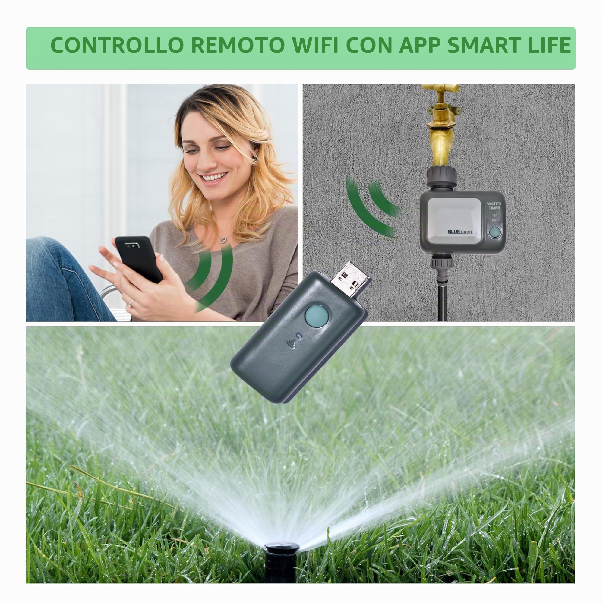 johgee Computer Irrigazione Giardino con Hub WiFi, Impermeabile IPX5, Irrigazione Automatica, Timer Acqua per Giardino Prato