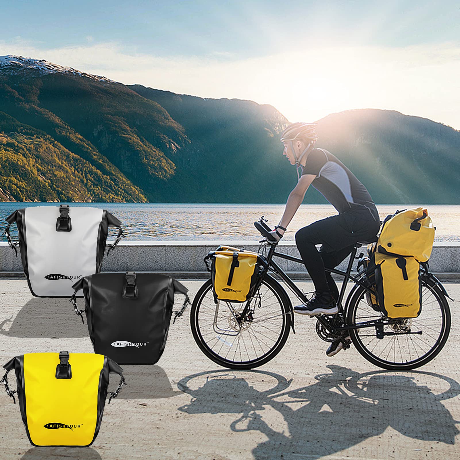 Lixada Fahrradtasche für Gepäckträger, 100% wasserdicht Fahrrad Gepäcktasche 15L/25L, Einkaufstasche, Rücksitztasche, für Reisen Einkaufen