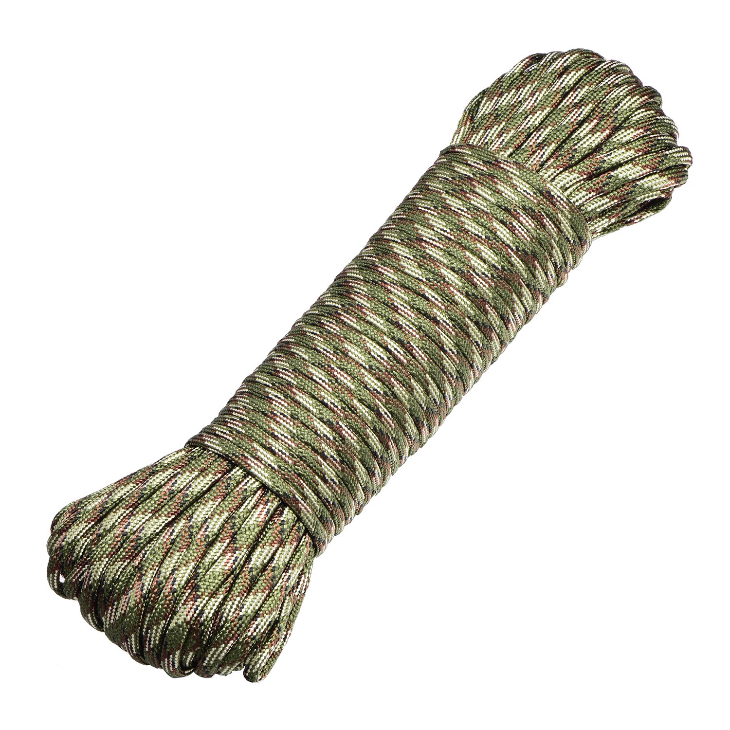 DonDon Cuerda de 30 Metros de Nylon Cuerda de Paracord Cuerda de Supervivencia para Actividades al Aire Libre, para Camping y para Manualidades 4 mm – 7 filamentos Verde Oscuro Camouflage — view 37