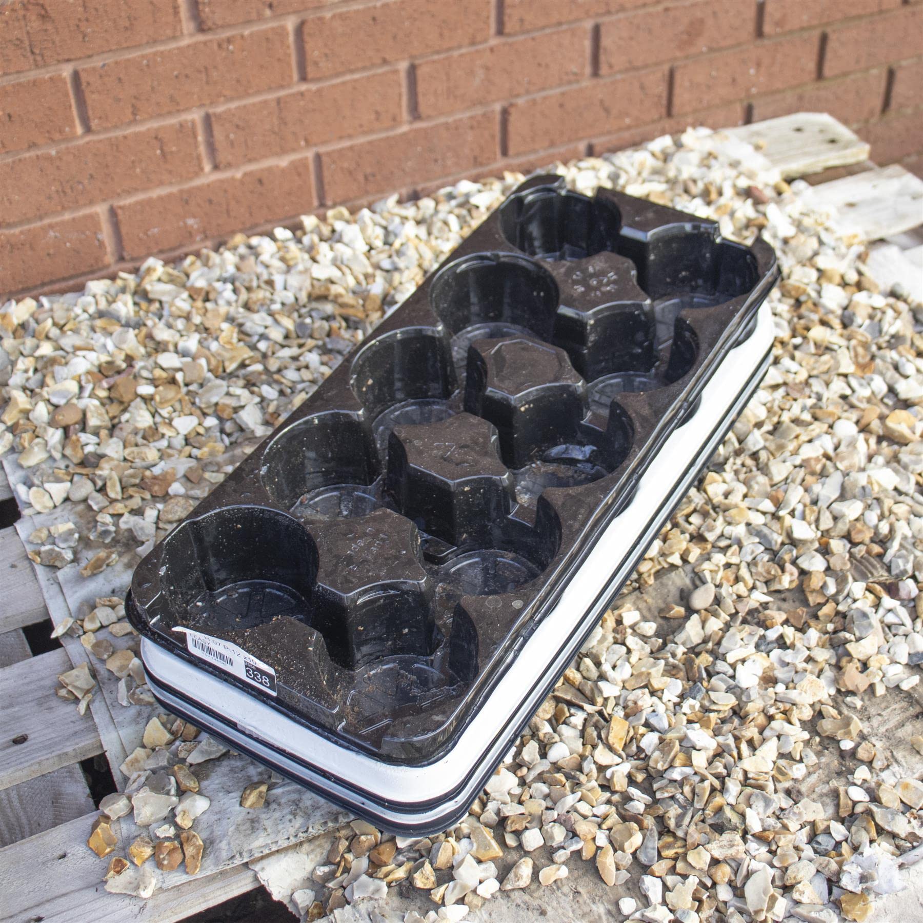 Easy Plants Used Gardens 12Cm Full Size Terracotta Plastic Plant | 10 Pots | 5 Tray