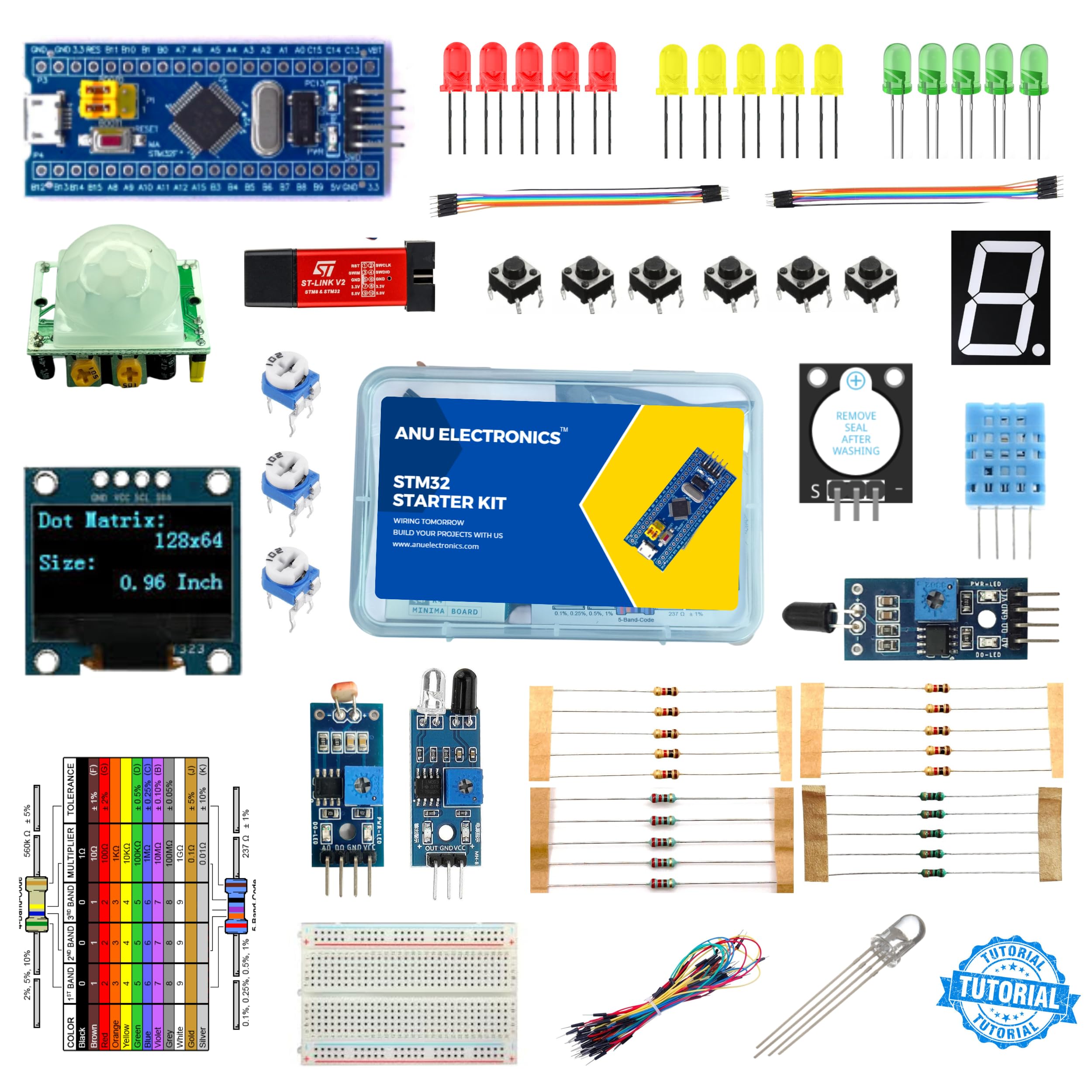 STM32 Starter Kit with Sensors, OLED Display, Breadboard & ST-Link V2 Programmer for Embedded Development & DIY Projects-picture-19