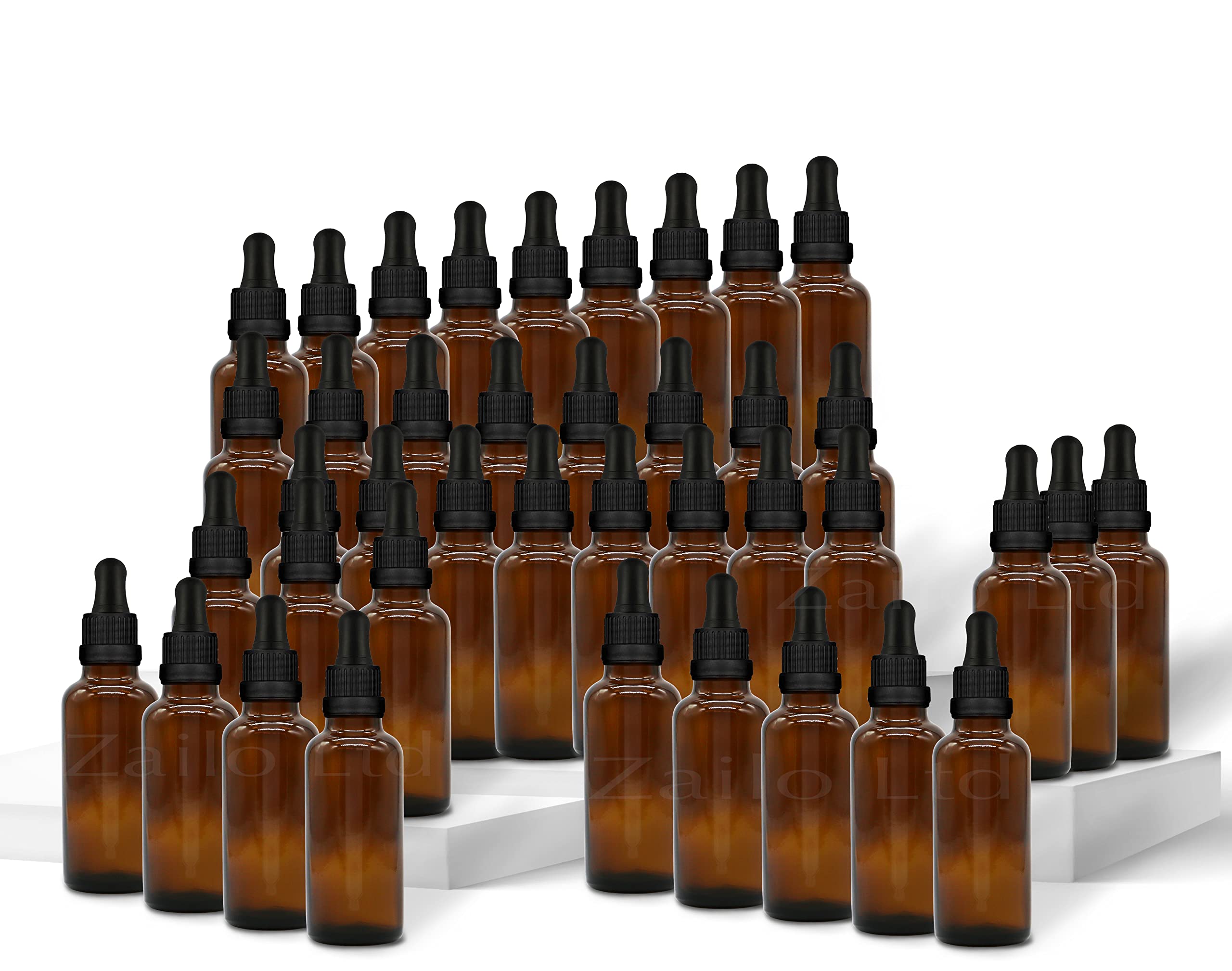 Tropfflaschen aus bernsteinfarbenem Glas, 30 ml, mit manipulationssicheren Pipetten, Pumpflasche, Augentropfen für Trägeröle, Flüssigkeiten, Kosmetik, ätherisches Öl, Aromatherapie, 40 Stück