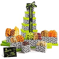 Vista 18 de NUT CRAVINGS Colección Gourmet - Agradecimiento y Apreciación, Cesta de Regalo Torre de Nueces y Frutas Secas, con Cinta TY + Tarjeta