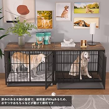 Amazon | BingoPaw 大型犬用ケージ 屋根付き ドッグハウス 室内