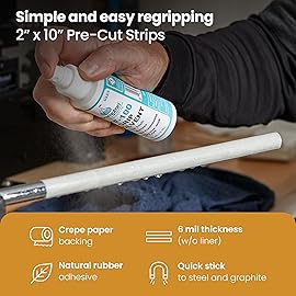 Brampton Golf Grip Tape Strips, Premium Solvent-Activated Double-Sided Adhesive for Golf Club Regripping, 15 Pack, 2 x 10