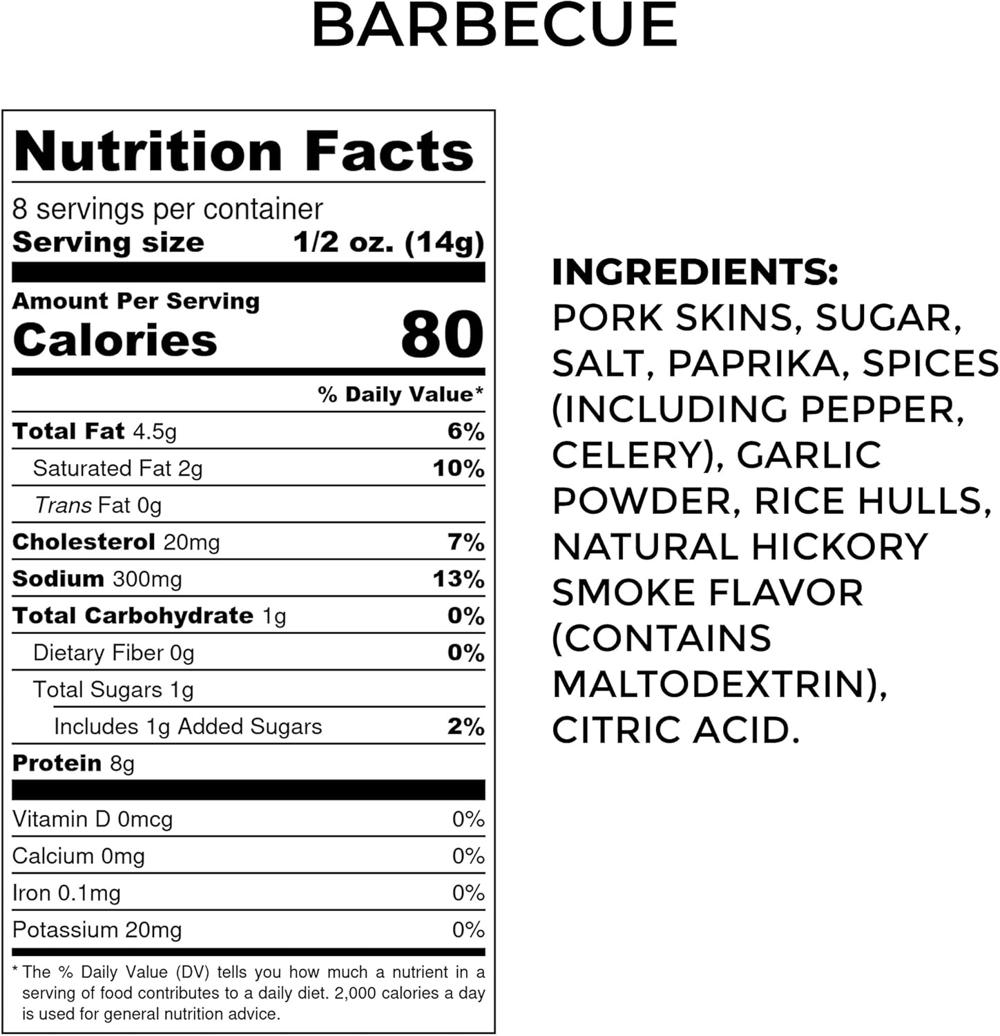 Rib Rack Pork Rinds, Barbecue - 4 x 4 oz