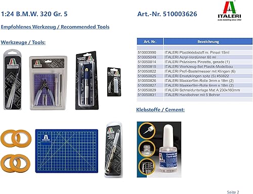 Miniatura 12 de Italeri 3626S 124 B.M.W. 11.29 oz. 5, Construcción, Fabricación de modelos de soporte, manualidades, afición, pegado, kit de plástico, detallado