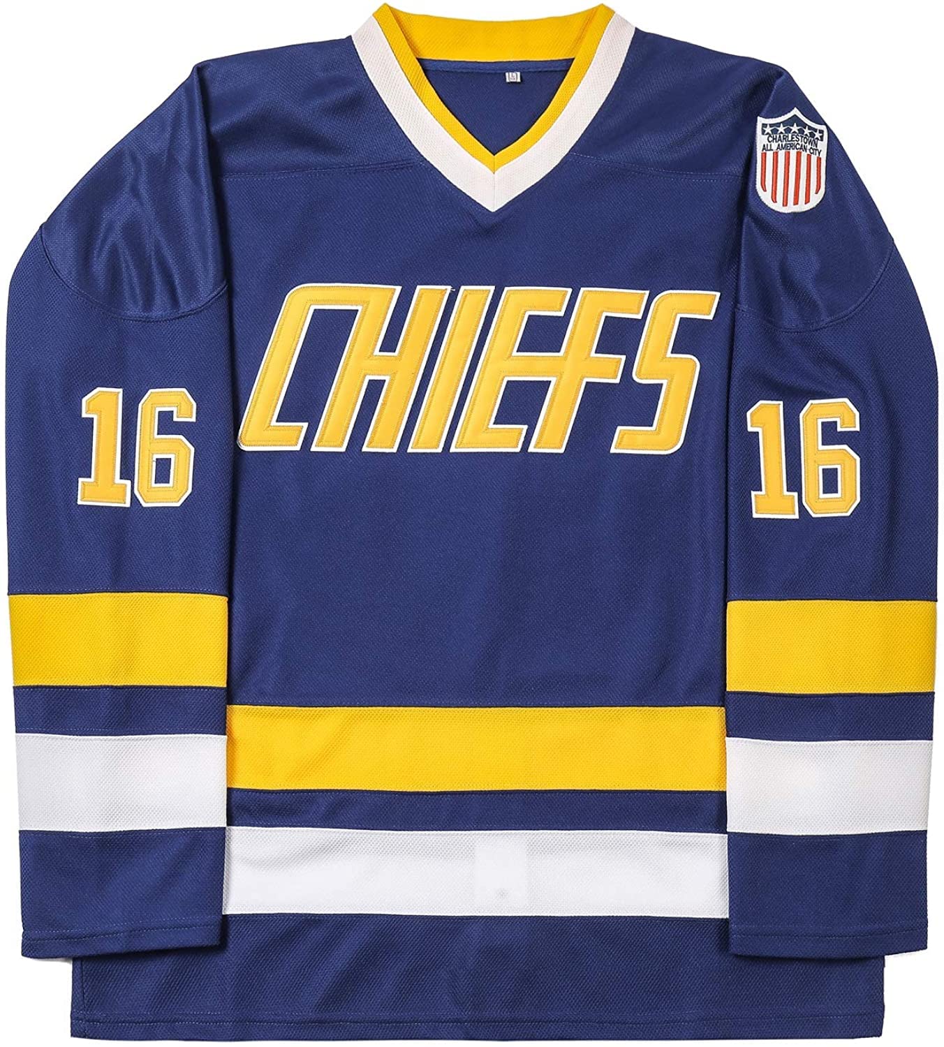 Hanson Brothers Steve Charlestown Chiefs Slap Shot Hockey-Trikot, genähte Buchstaben und Zahlen, S-XXXL