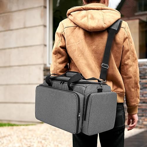 Miniatura 7 de BAFASO Bolsa de peluquería de gran capacidad con divisores ajustables, estuche de peluquería de viaje con capacidad para varias herramientas