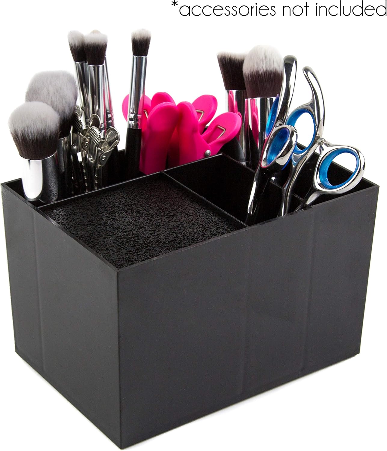 Hair Dresser Organizer - Shear Holder for Stylist - Hairstylist Organizer for Station - Scissor Holder Box - Hairstylist Accessories - Holder for Scissors (Black)