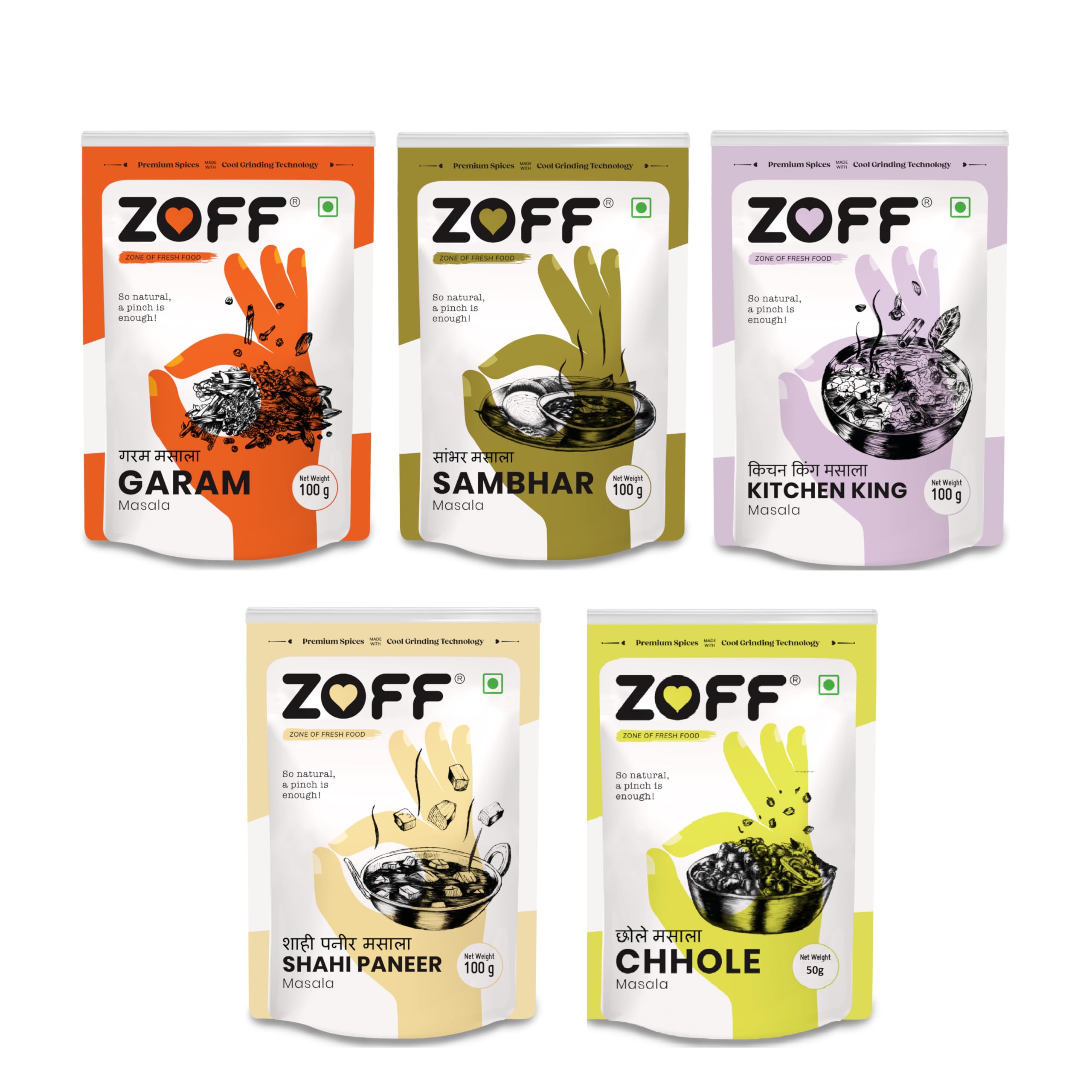 Zoff Curry Spices Combo - Veg | Garam Masala- 100 g | Sambhar